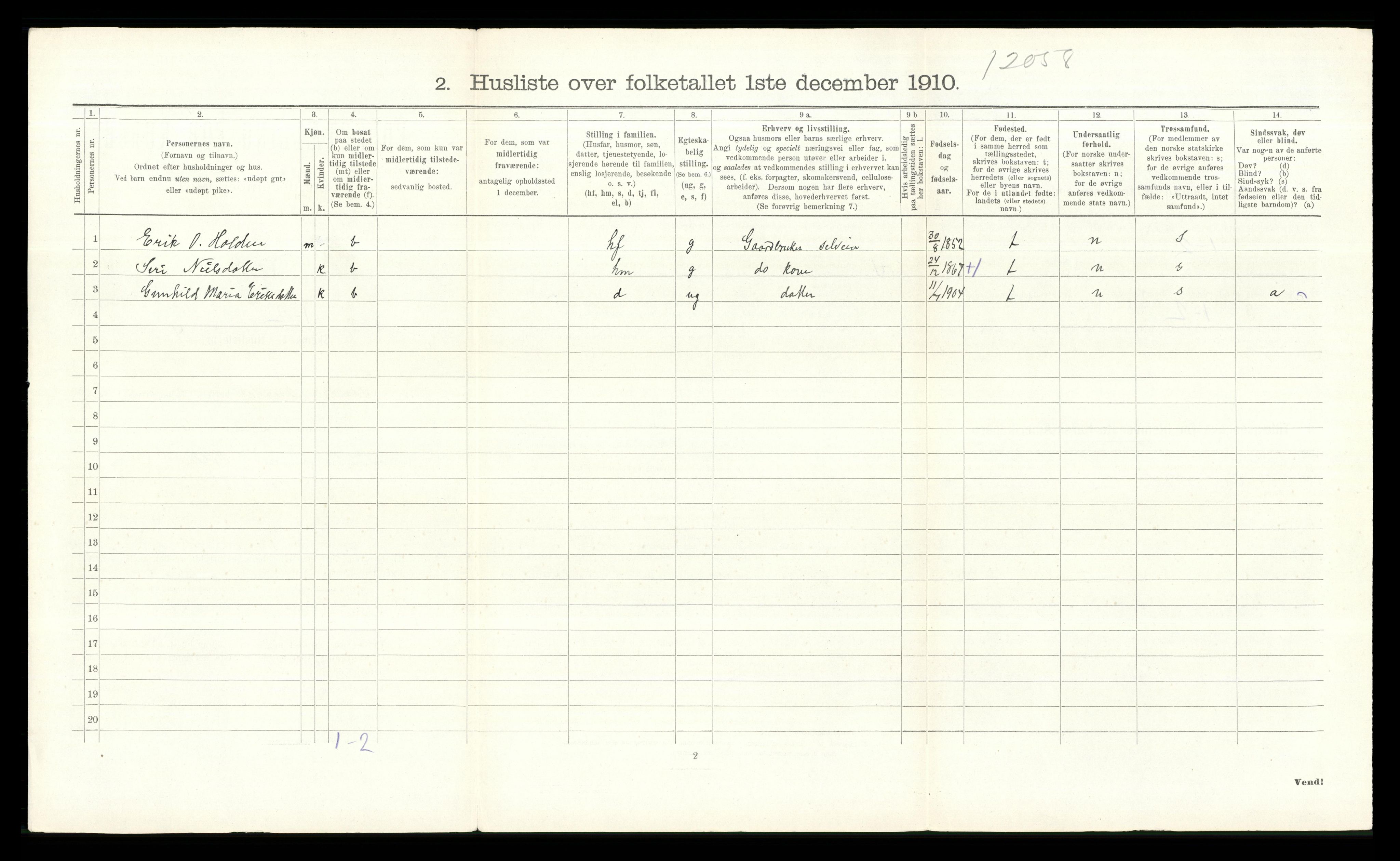 RA, 1910 census for Sør-Aurdal, 1910, p. 102