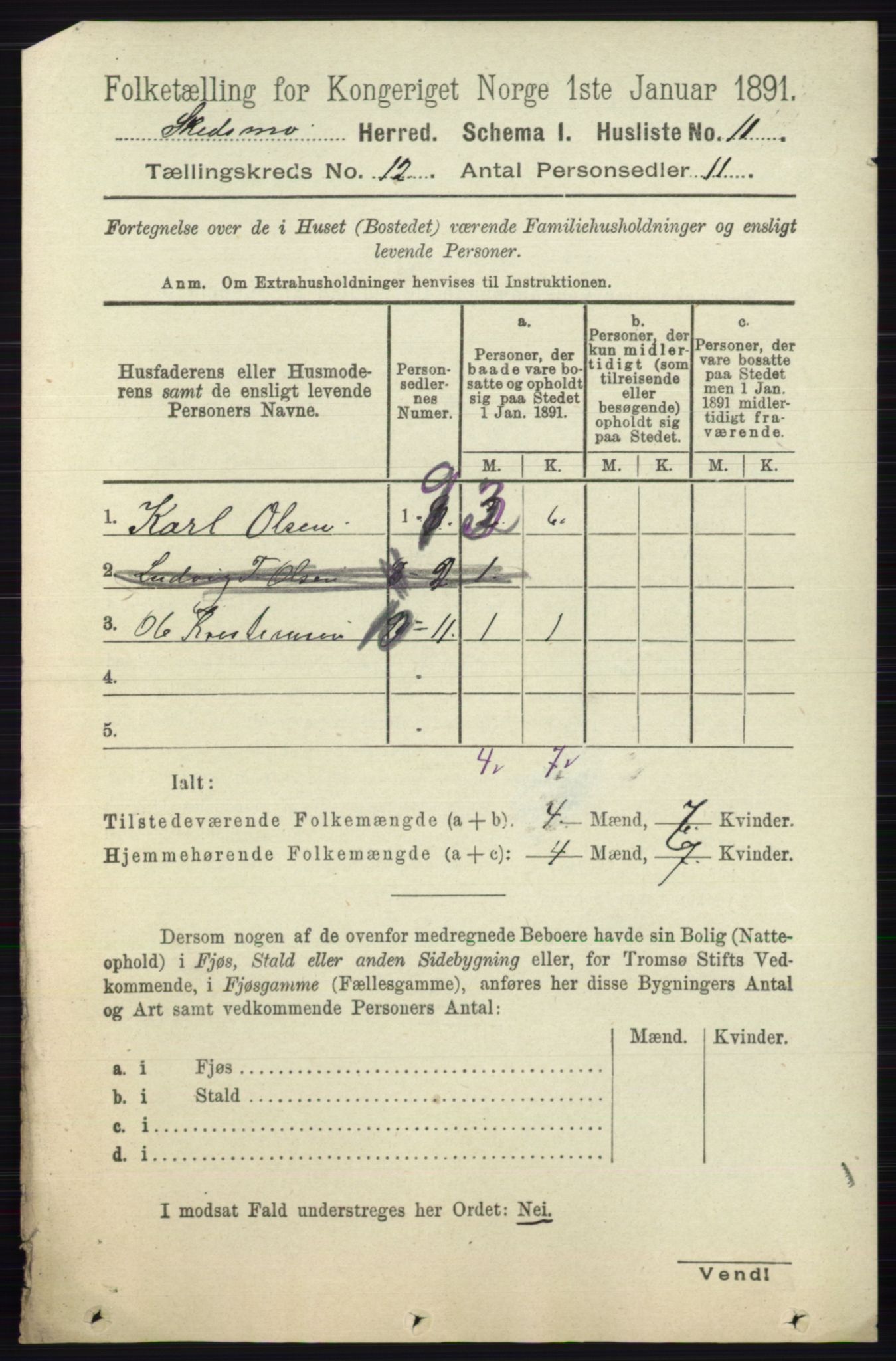 RA, 1891 census for 0231 Skedsmo, 1891, p. 6699