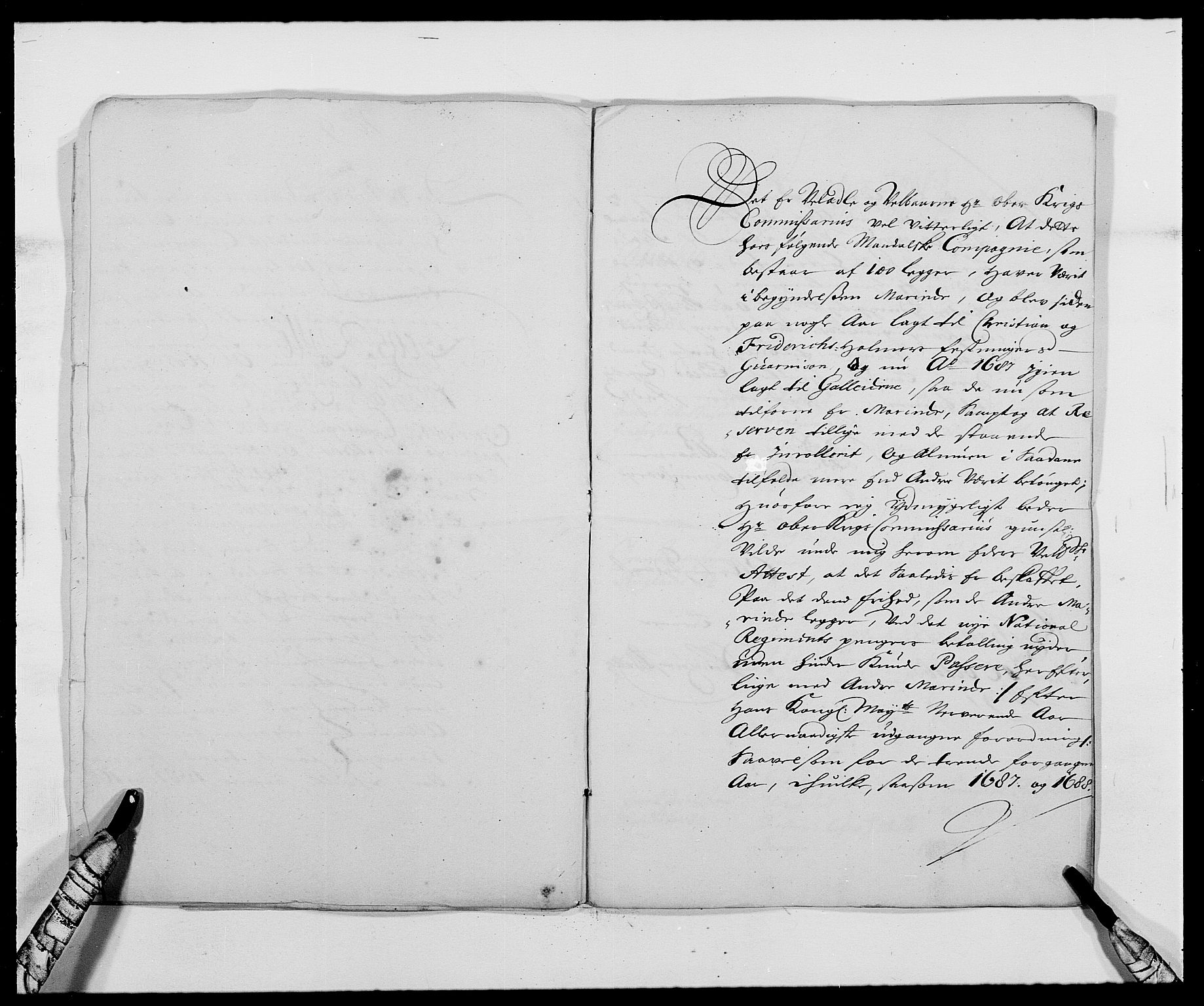 Rentekammeret inntil 1814, Reviderte regnskaper, Fogderegnskap, AV/RA-EA-4092/R42/L2543: Mandal fogderi, 1688-1691, p. 274