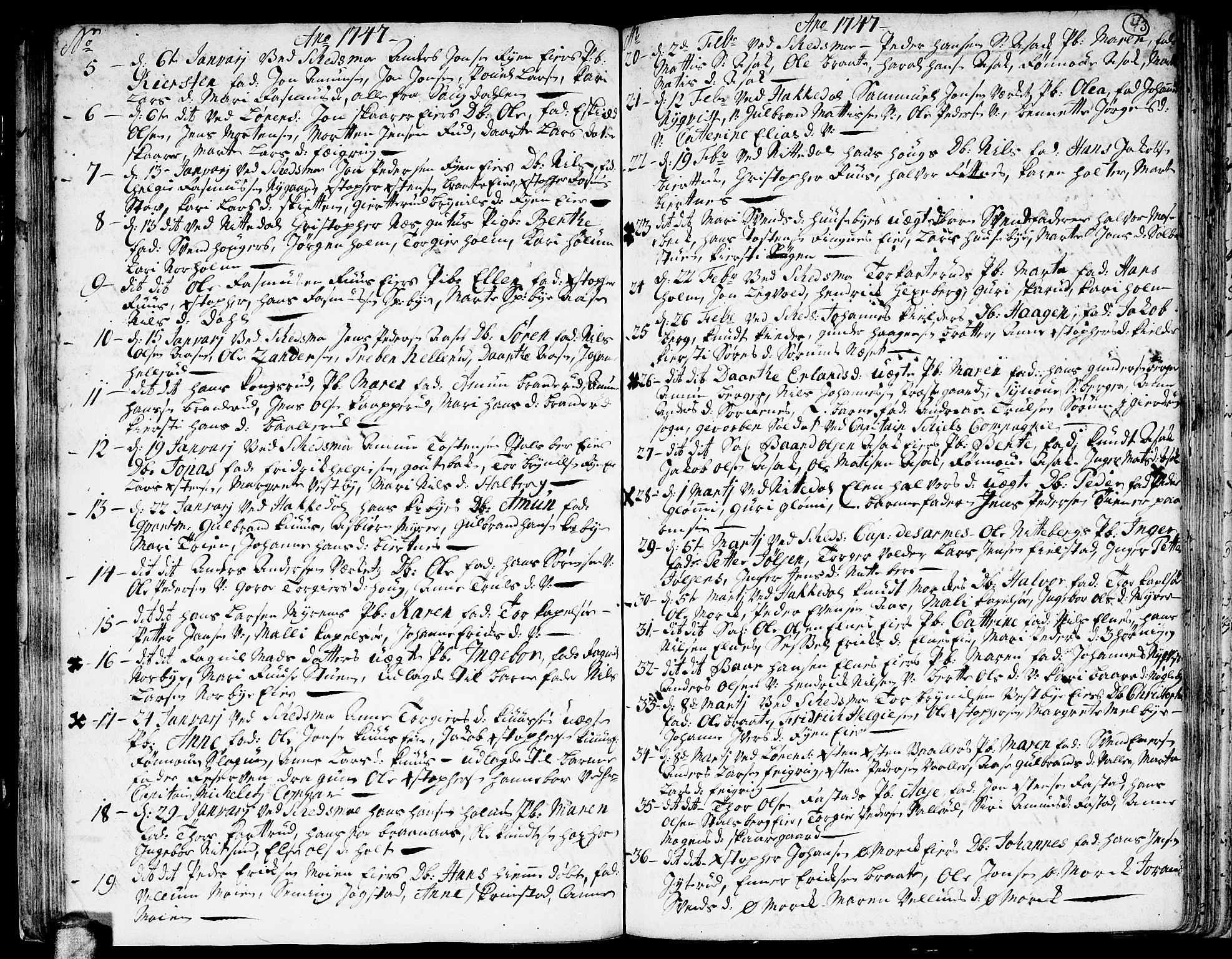 Skedsmo prestekontor Kirkebøker, AV/SAO-A-10033a/F/Fa/L0003: Parish register (official) no. I 3, 1737-1759, p. 43