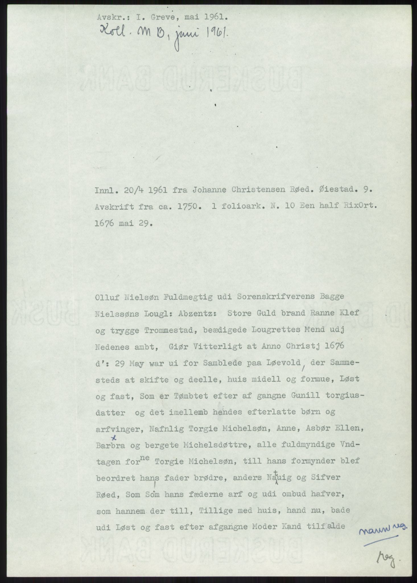 Samlinger til kildeutgivelse, Diplomavskriftsamlingen, AV/RA-EA-4053/H/Ha, p. 1818