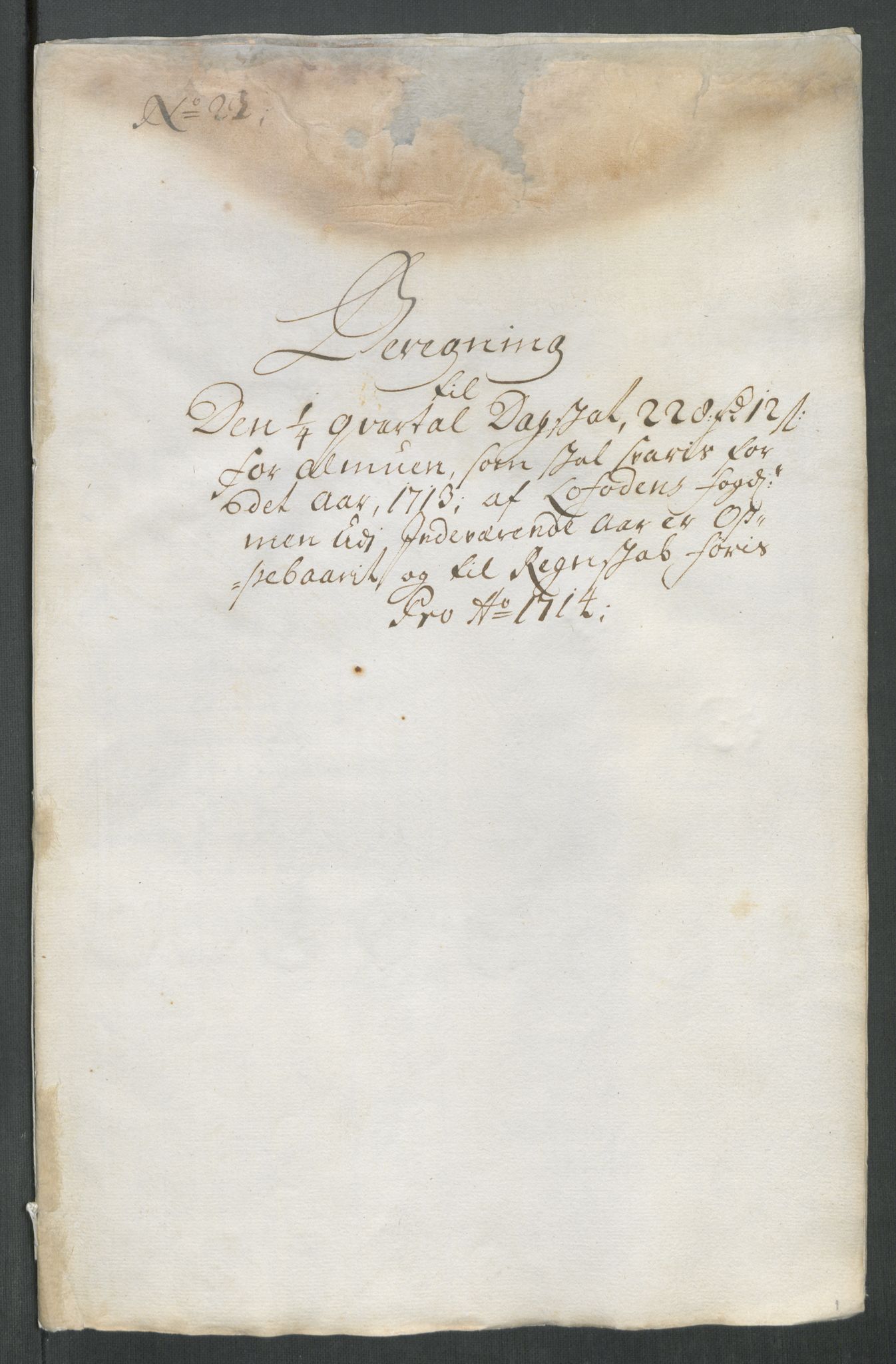 Rentekammeret inntil 1814, Reviderte regnskaper, Fogderegnskap, AV/RA-EA-4092/R67/L4680: Fogderegnskap Vesterålen, Andenes og Lofoten, 1714, p. 141