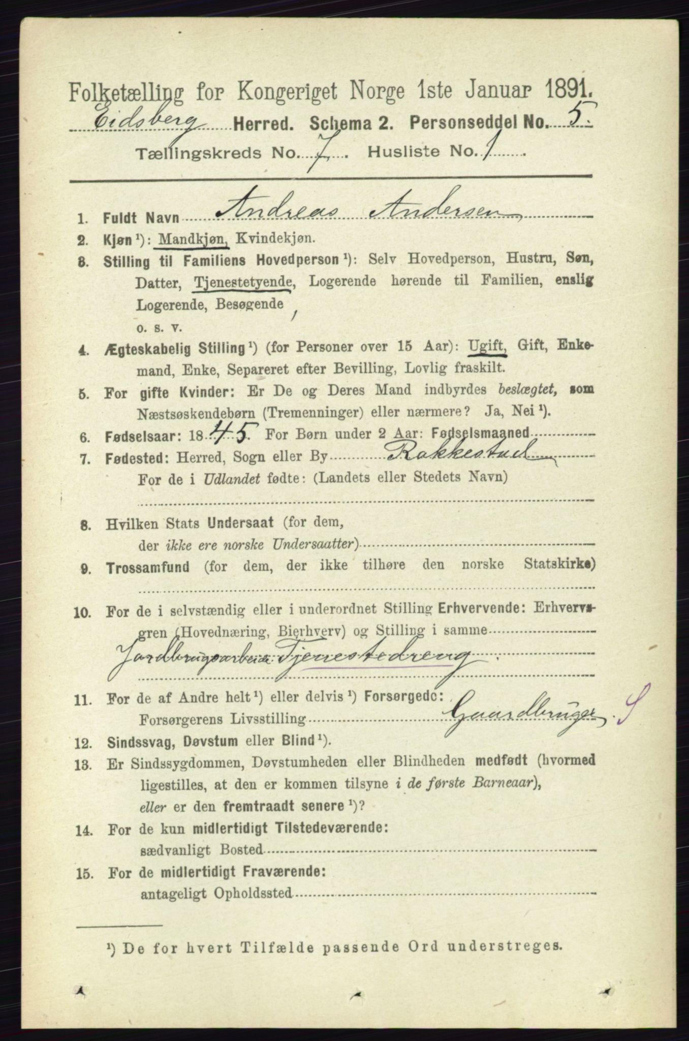 RA, 1891 census for 0125 Eidsberg, 1891, p. 4108