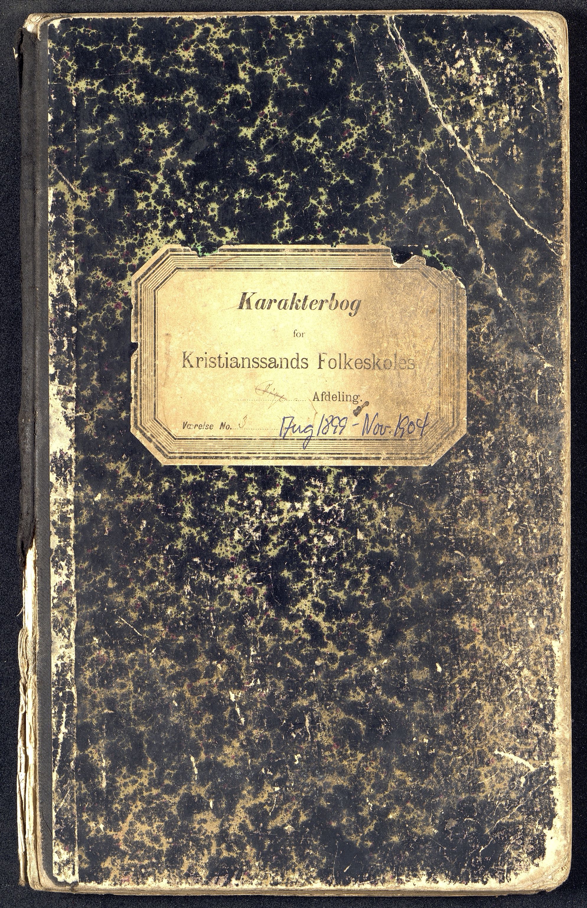 Kristiansand By - Kongensgate Skole, ARKSOR/1001KG560/G/Gb/L0002/0004: Karakterprotokoller / Karakterprotokoll, 1899-1904