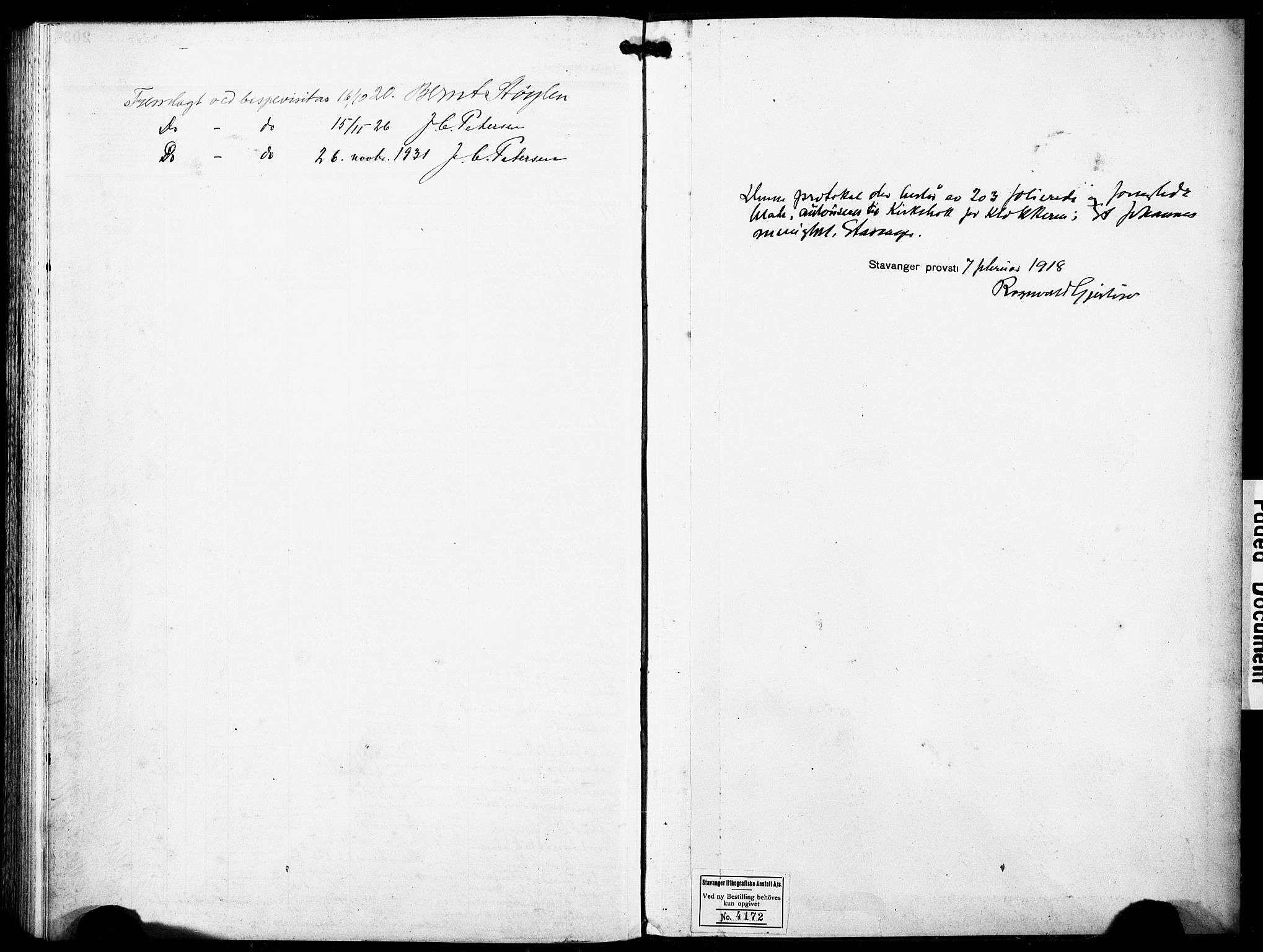 St. Johannes sokneprestkontor, SAST/A-101814/001/30/30BB/L0007: Parish register (copy) no. B 7, 1917-1932