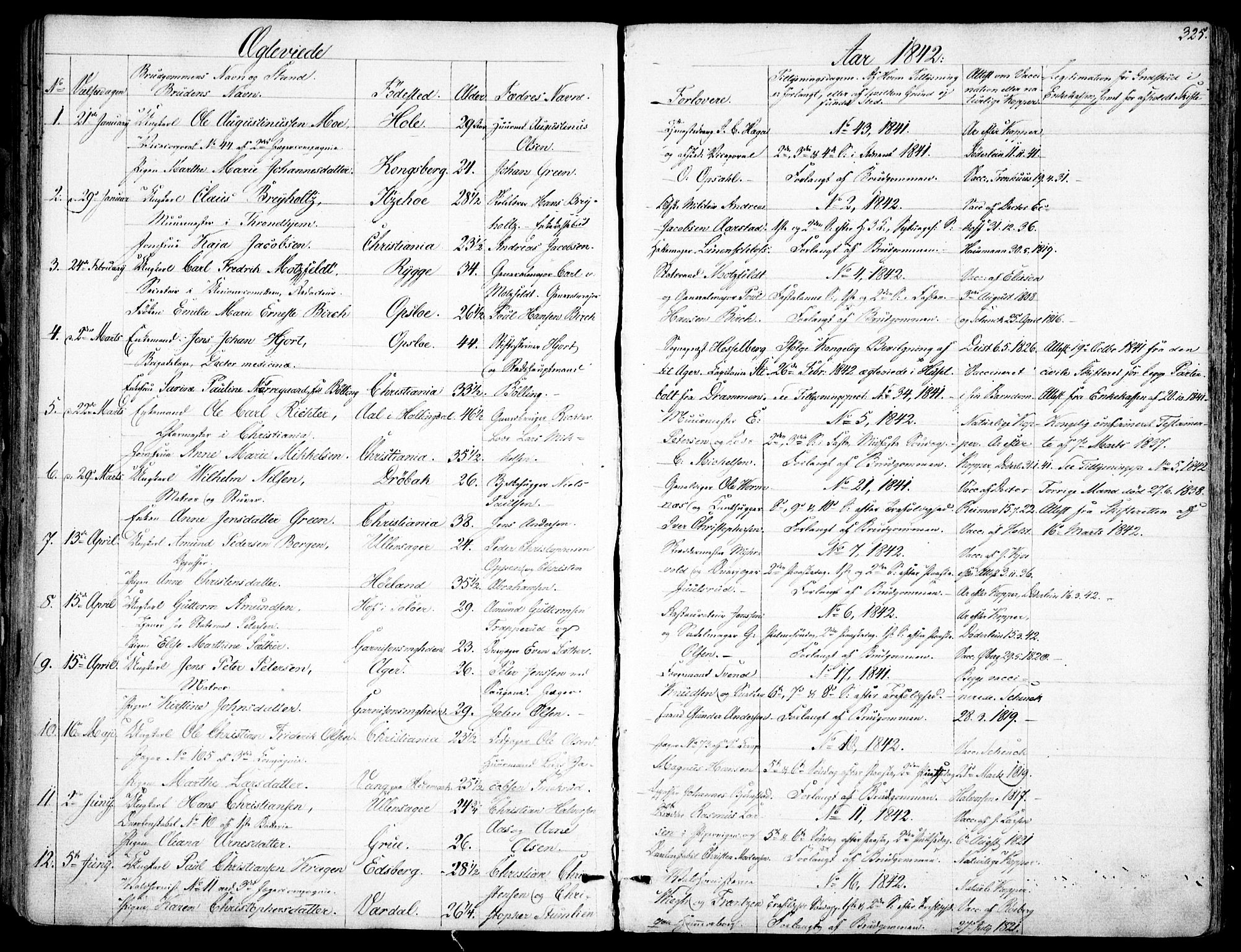 Garnisonsmenigheten Kirkebøker, SAO/A-10846/F/Fa/L0008: Parish register (official) no. 8, 1842-1859, p. 325