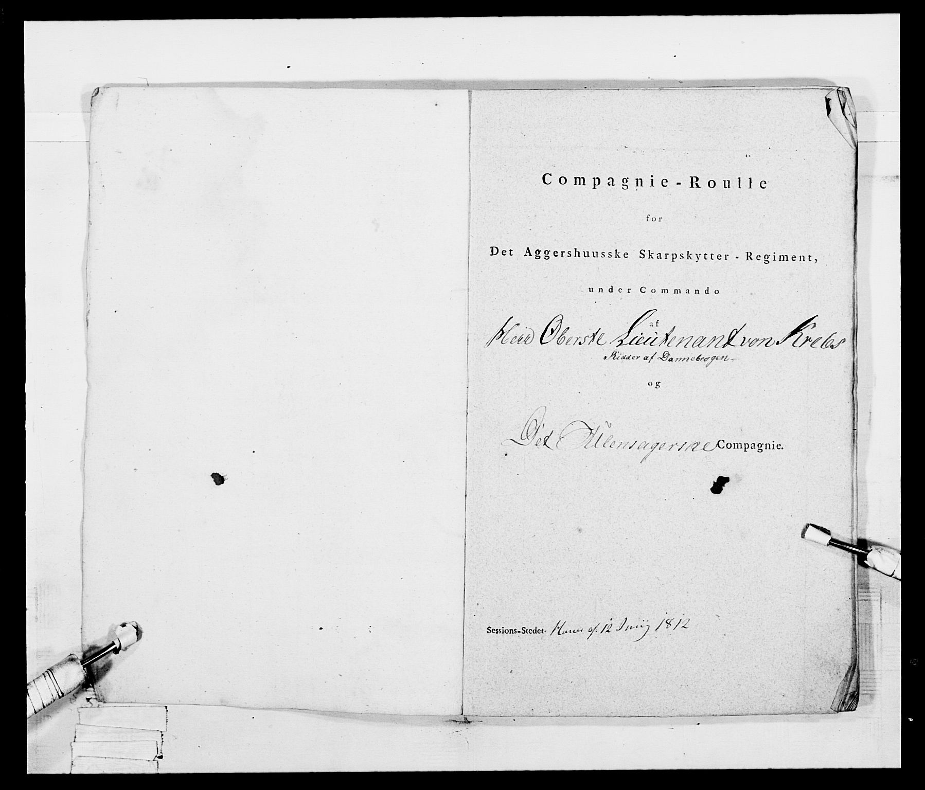 Generalitets- og kommissariatskollegiet, Det kongelige norske kommissariatskollegium, AV/RA-EA-5420/E/Eh/L0048: Akershusiske skarpskytterregiment, 1812, p. 225