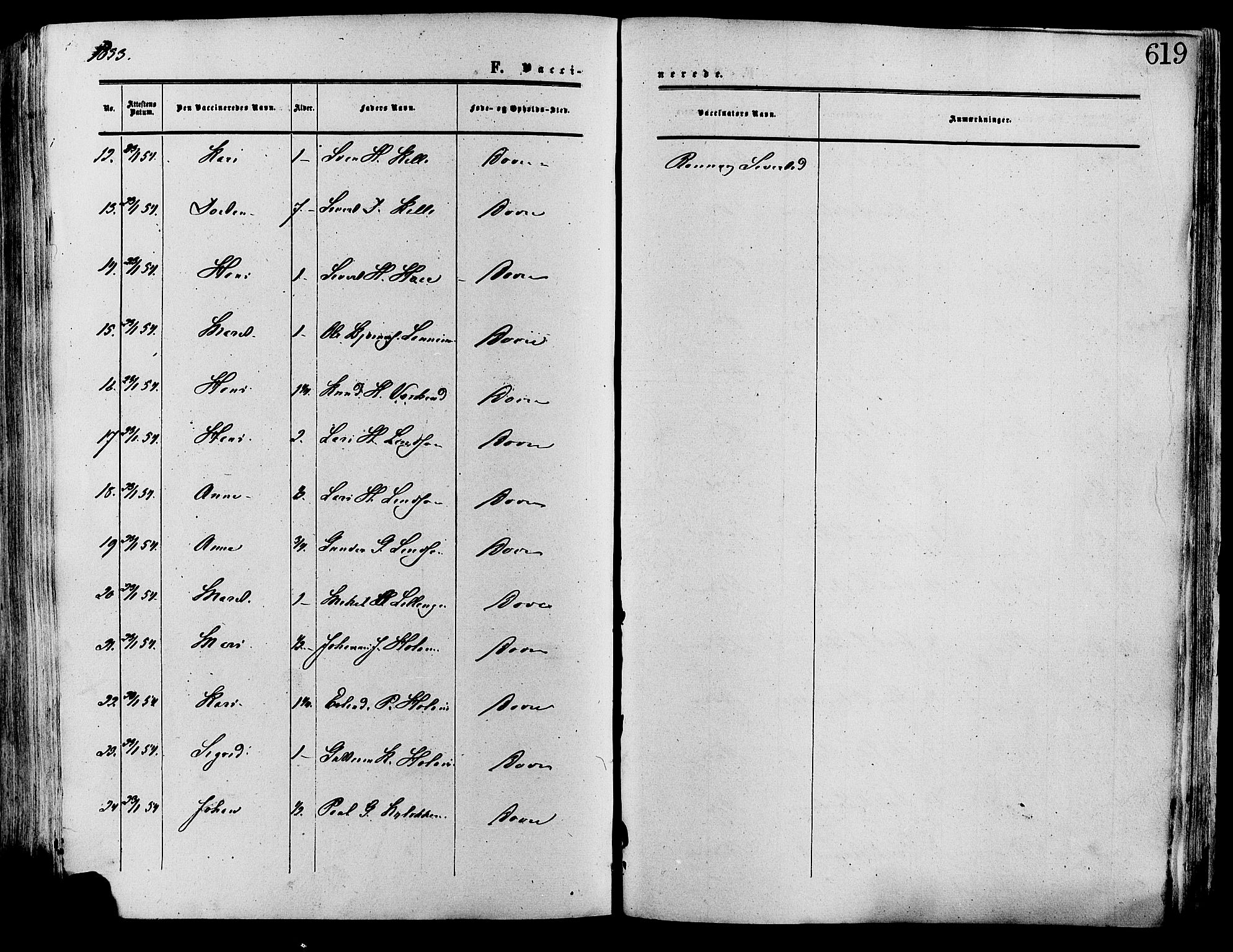 Lesja prestekontor, SAH/PREST-068/H/Ha/Haa/L0008: Parish register (official) no. 8, 1854-1880, p. 619