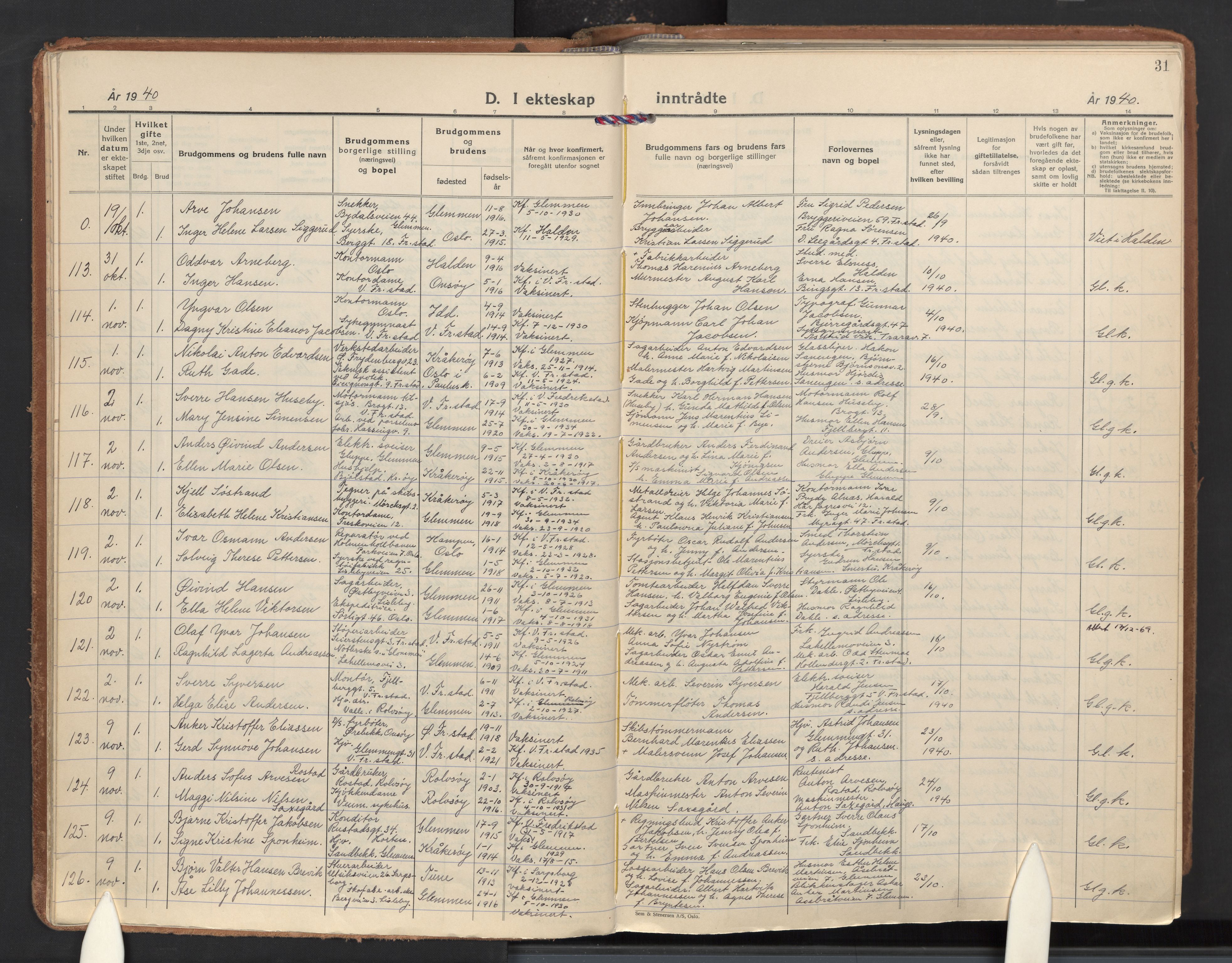 Glemmen prestekontor Kirkebøker, AV/SAO-A-10908/F/Fa/L0020: Parish register (official) no. 20, 1938-1968, p. 31