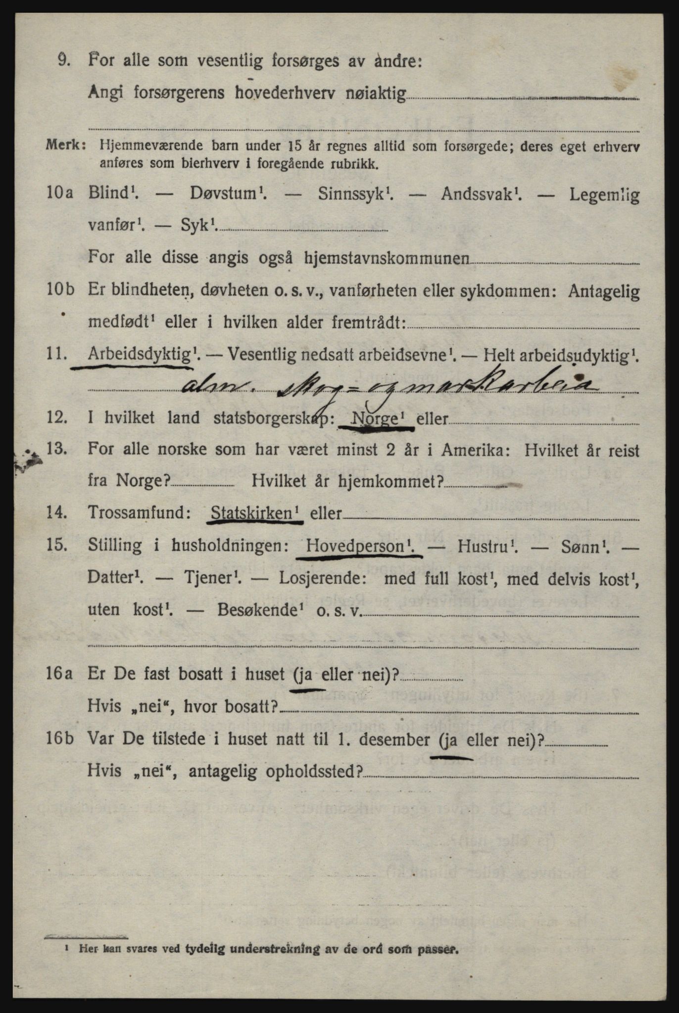 SAO, 1920 census for Berg, 1920, p. 9220