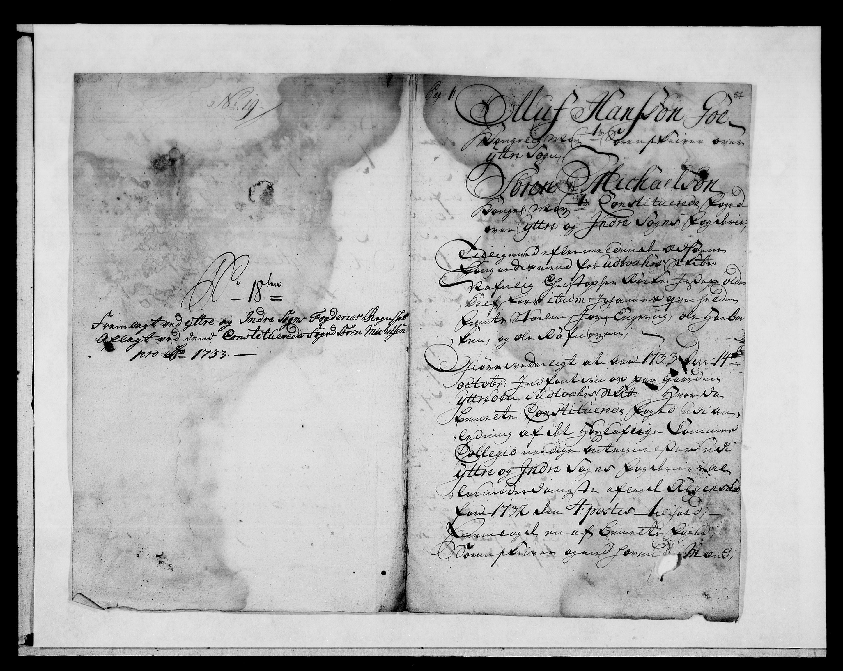 Rentekammeret inntil 1814, Reviderte regnskaper, Fogderegnskap, AV/RA-EA-4092/R52/L3337: Fogderegnskap Sogn, 1733, p. 98