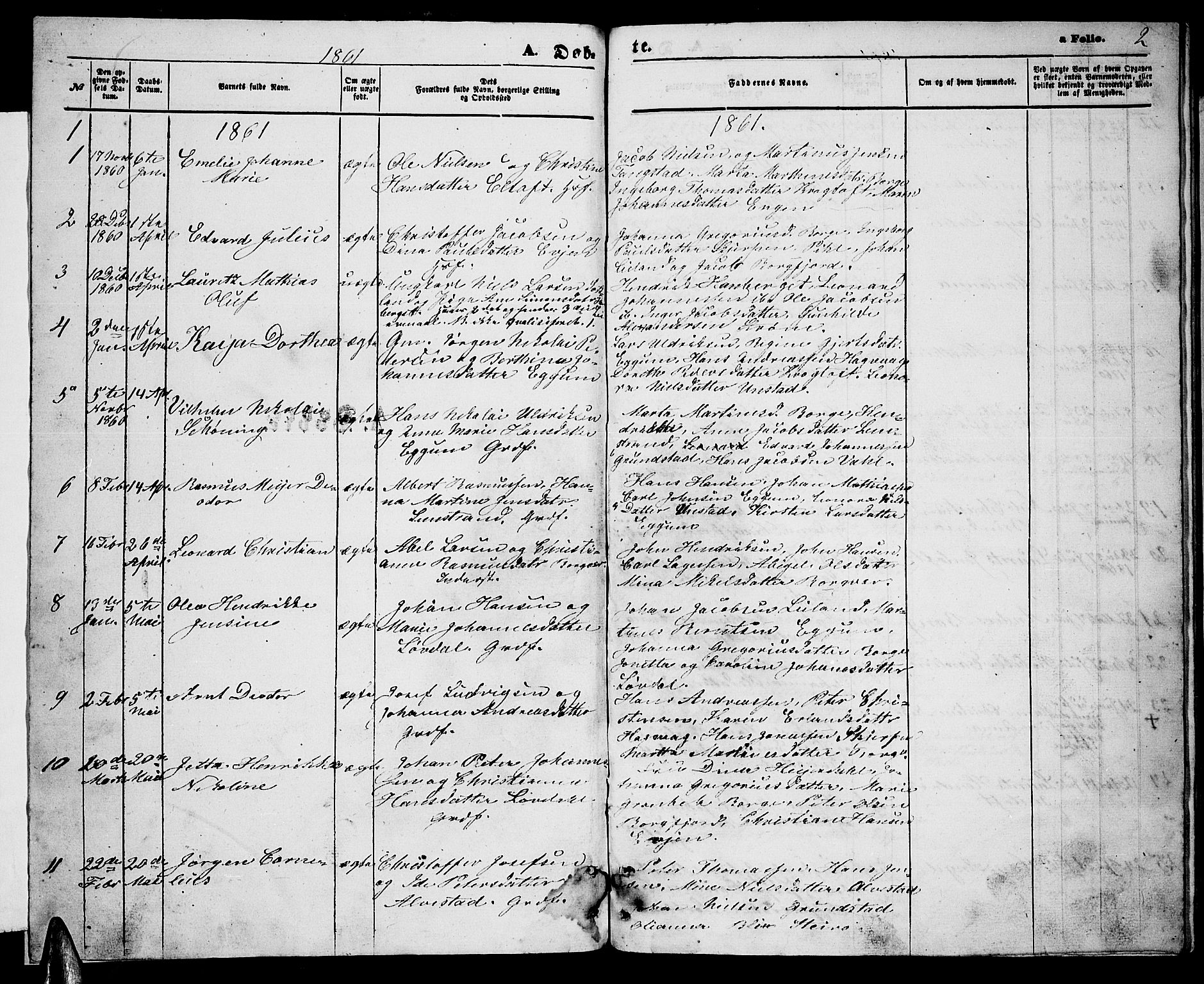 Ministerialprotokoller, klokkerbøker og fødselsregistre - Nordland, SAT/A-1459/880/L1140: Parish register (copy) no. 880C02, 1861-1875, p. 2