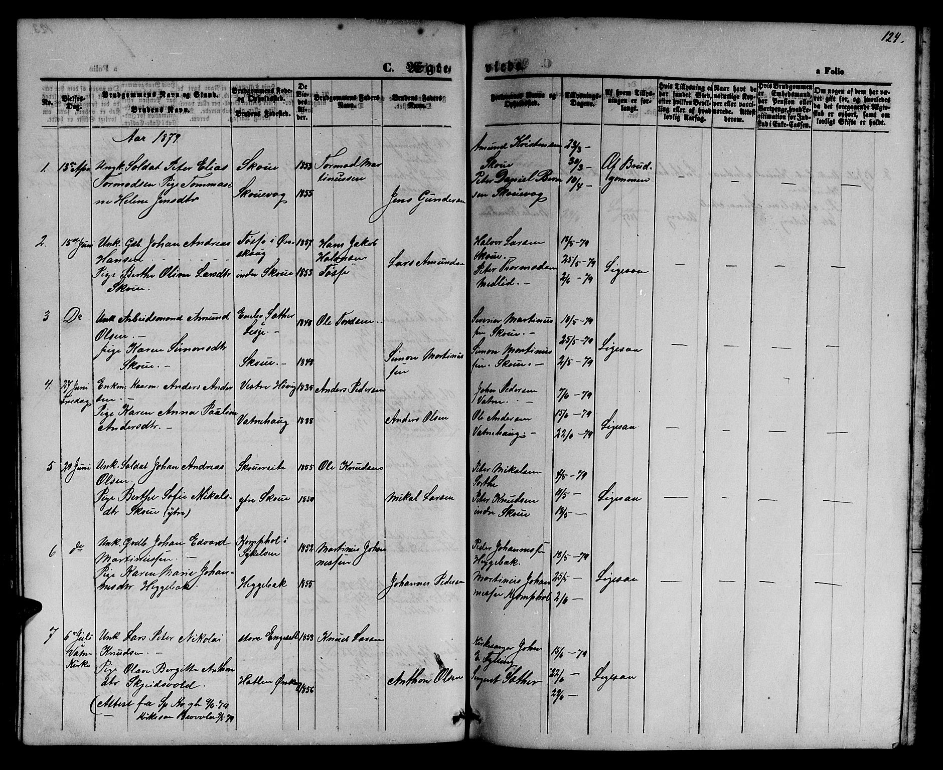 Ministerialprotokoller, klokkerbøker og fødselsregistre - Møre og Romsdal, AV/SAT-A-1454/524/L0364: Parish register (copy) no. 524C05, 1865-1879, p. 124