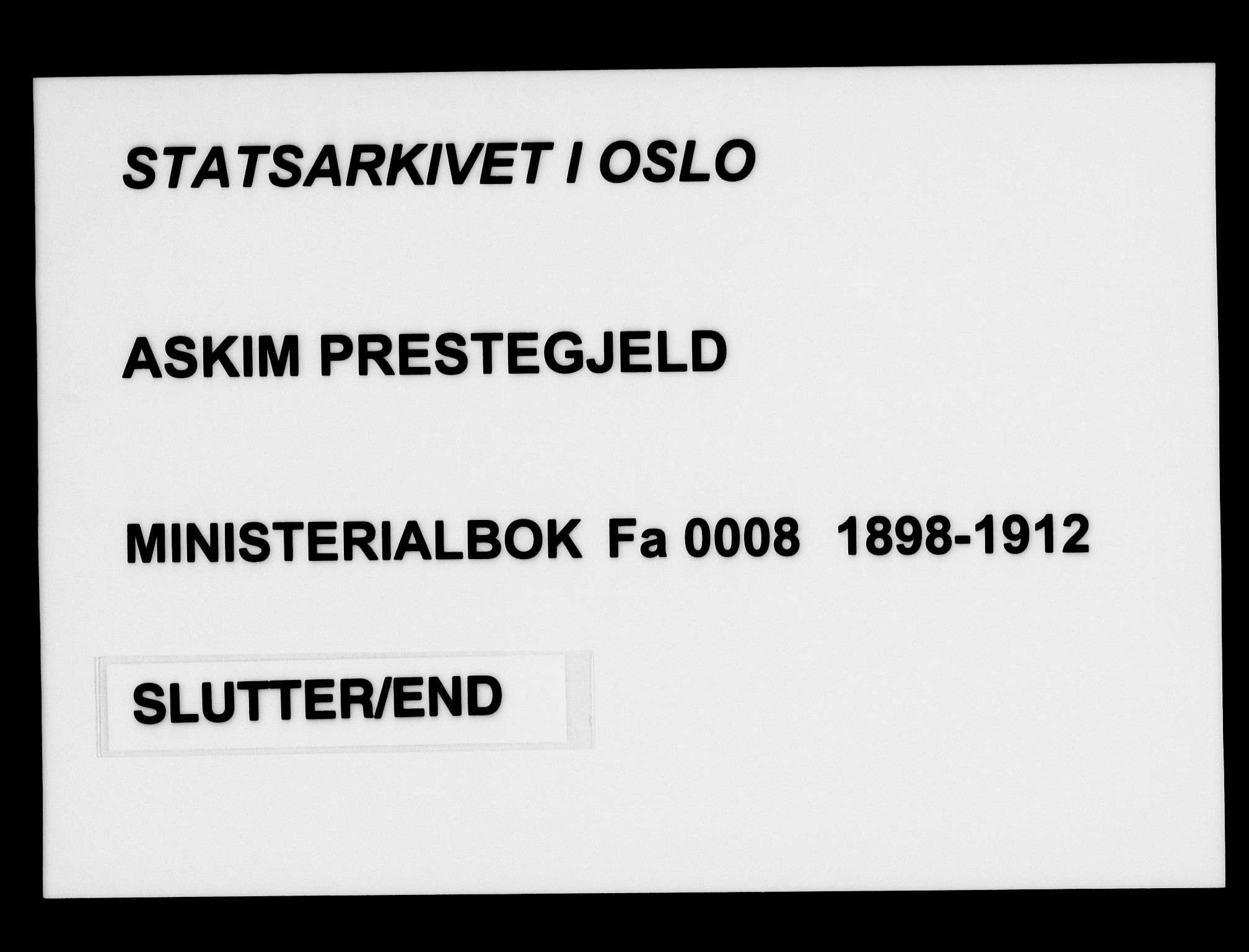 Askim prestekontor Kirkebøker, SAO/A-10900/F/Fa/L0008: Parish register (official) no. 8, 1898-1912