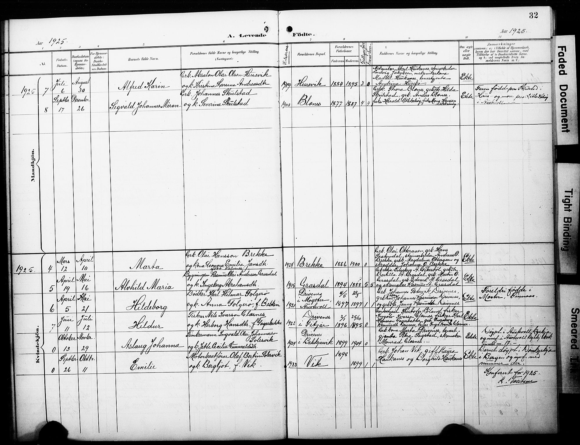 Fitjar sokneprestembete, AV/SAB-A-99926: Parish register (copy) no. C 1, 1900-1928, p. 32