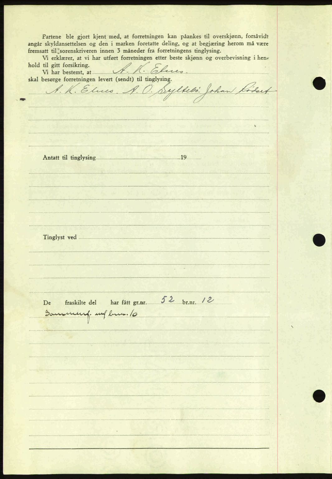 Romsdal sorenskriveri, AV/SAT-A-4149/1/2/2C: Mortgage book no. A14, 1943-1943, Diary no: : 1265/1943