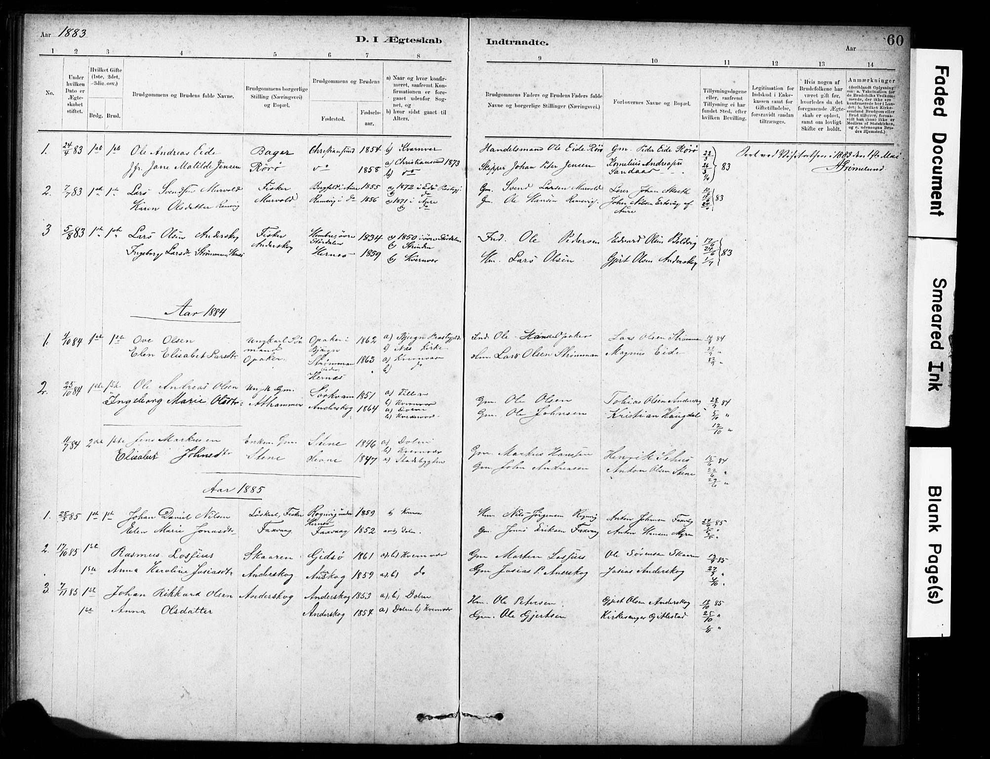 Ministerialprotokoller, klokkerbøker og fødselsregistre - Sør-Trøndelag, SAT/A-1456/635/L0551: Parish register (official) no. 635A01, 1882-1899, p. 60