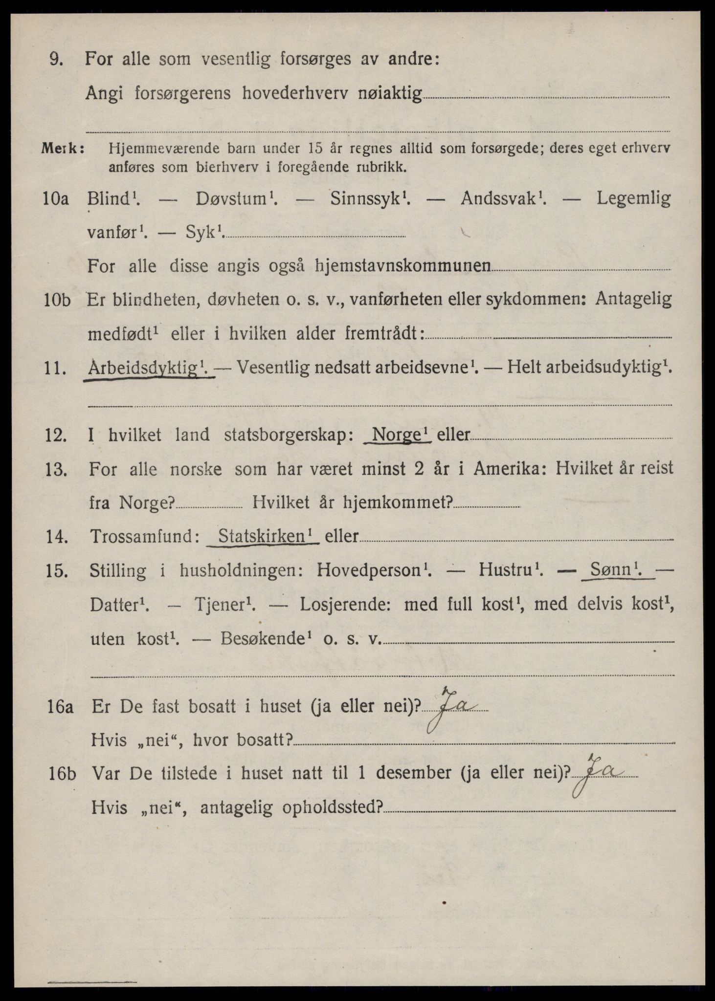 SAT, 1920 census for Borgund, 1920, p. 9655