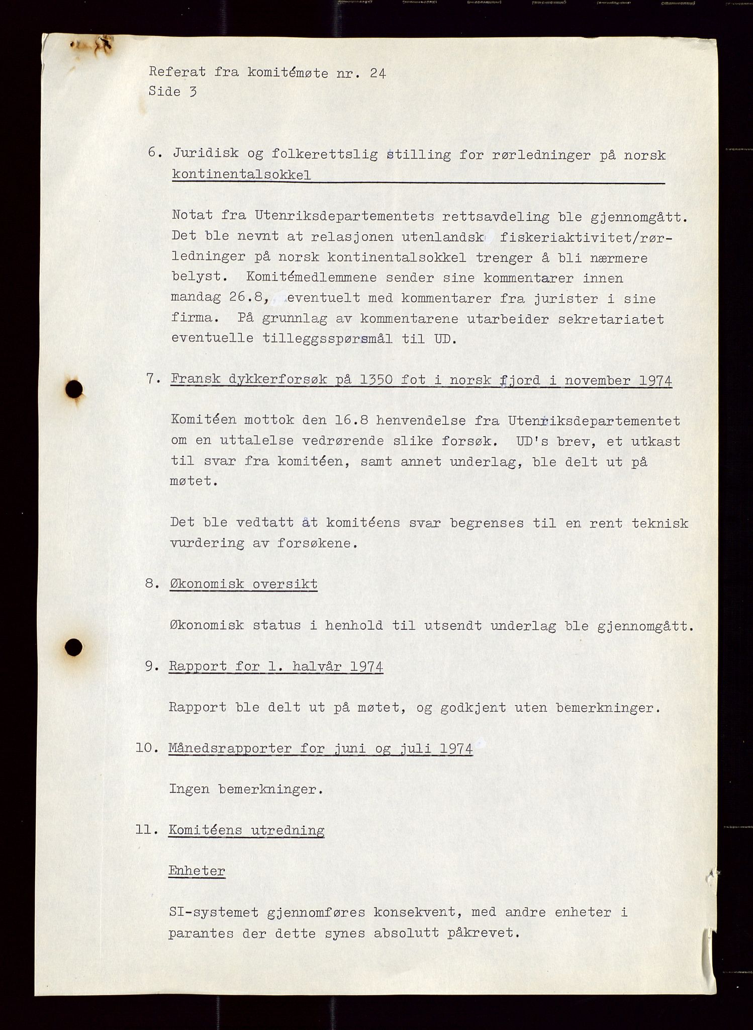 Industridepartementet, Oljekontoret, AV/SAST-A-101348/Di/L0001: DWP, møter juni - november, komiteemøter nr. 19 - 26, 1973-1974, p. 640