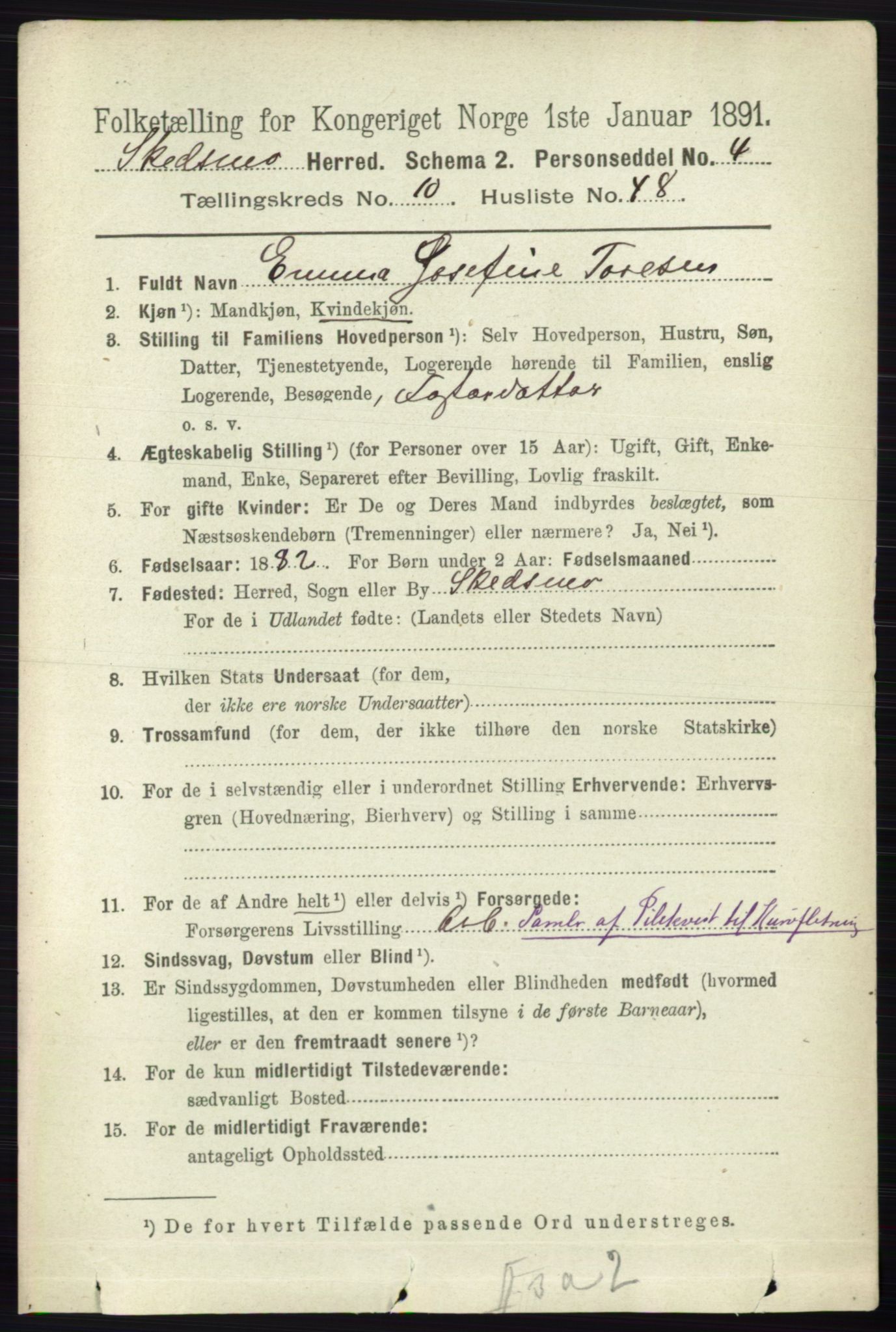 RA, 1891 census for 0231 Skedsmo, 1891, p. 6115