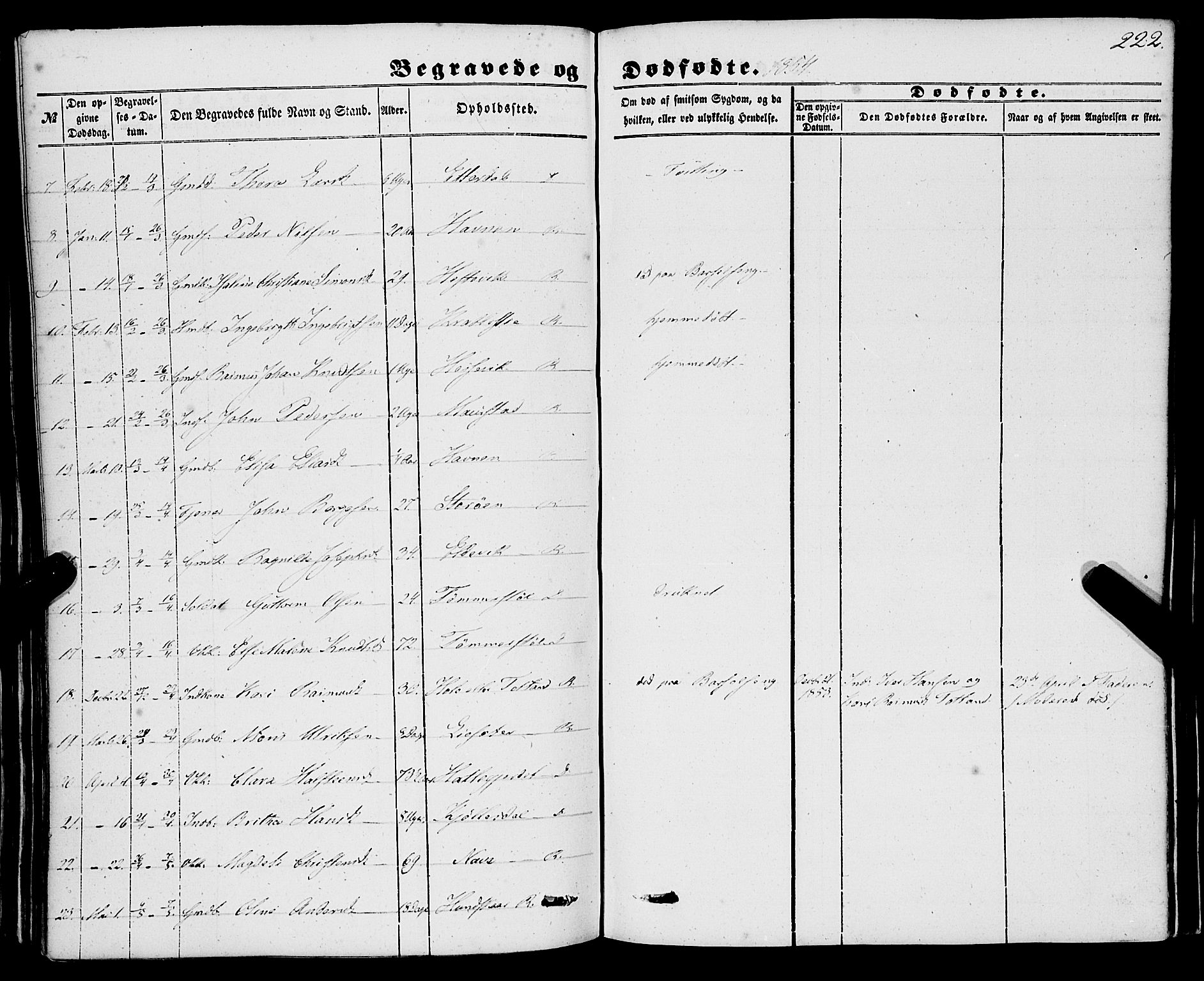 Davik sokneprestembete, AV/SAB-A-79701/H/Haa/Haaa/L0005: Parish register (official) no. A 5, 1850-1866, p. 222