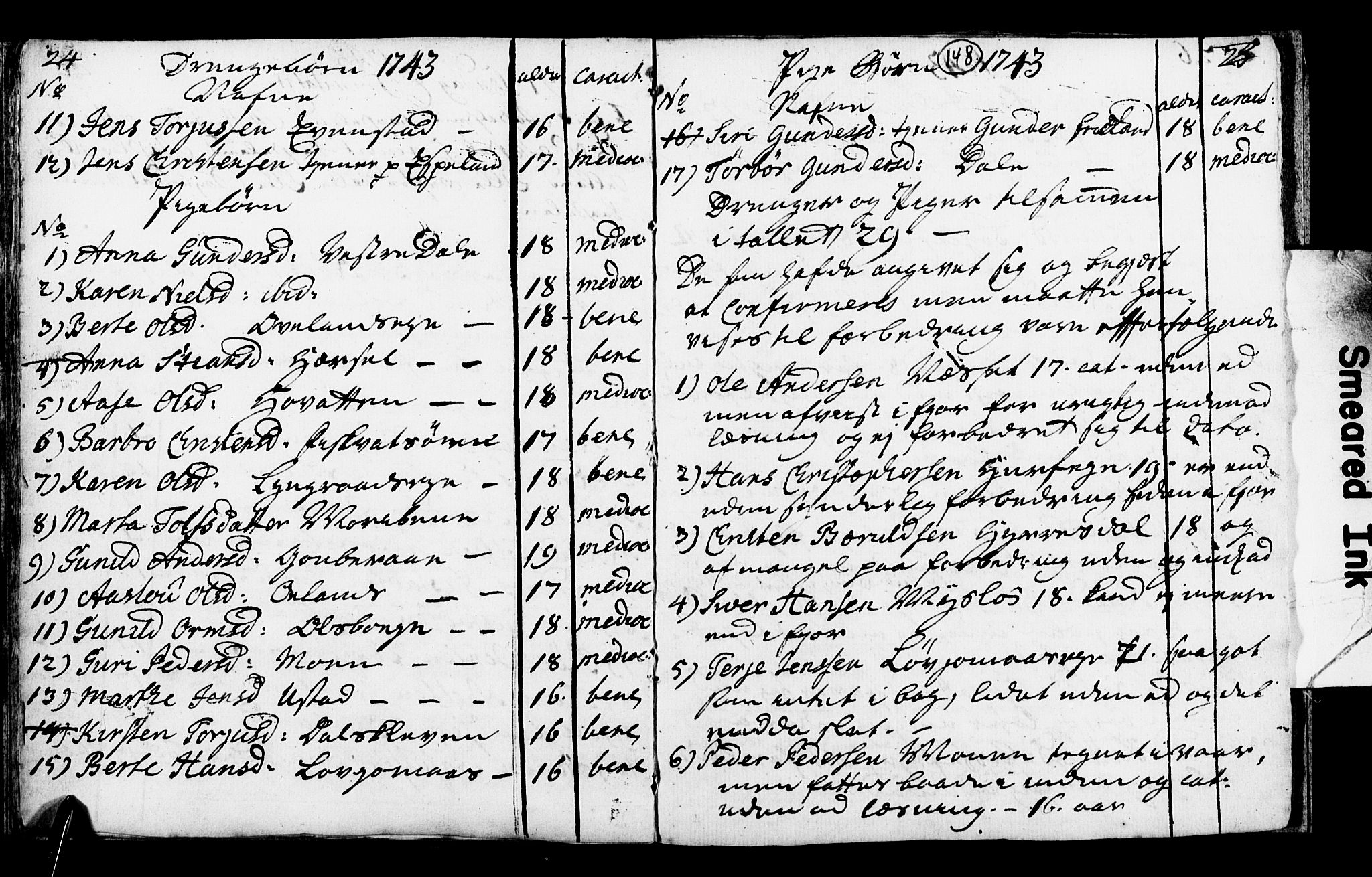 Froland sokneprestkontor, AV/SAK-1111-0013/F/Fb/L0001: Parish register (copy) no. B 1, 1742-1745, p. 24-25