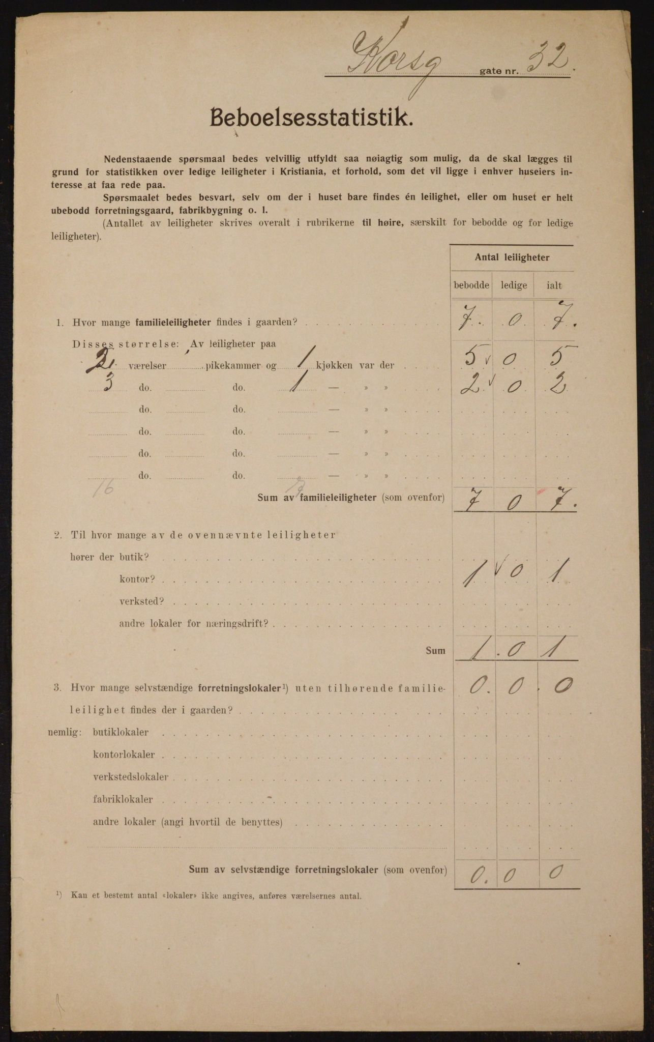 OBA, Municipal Census 1910 for Kristiania, 1910, p. 52311