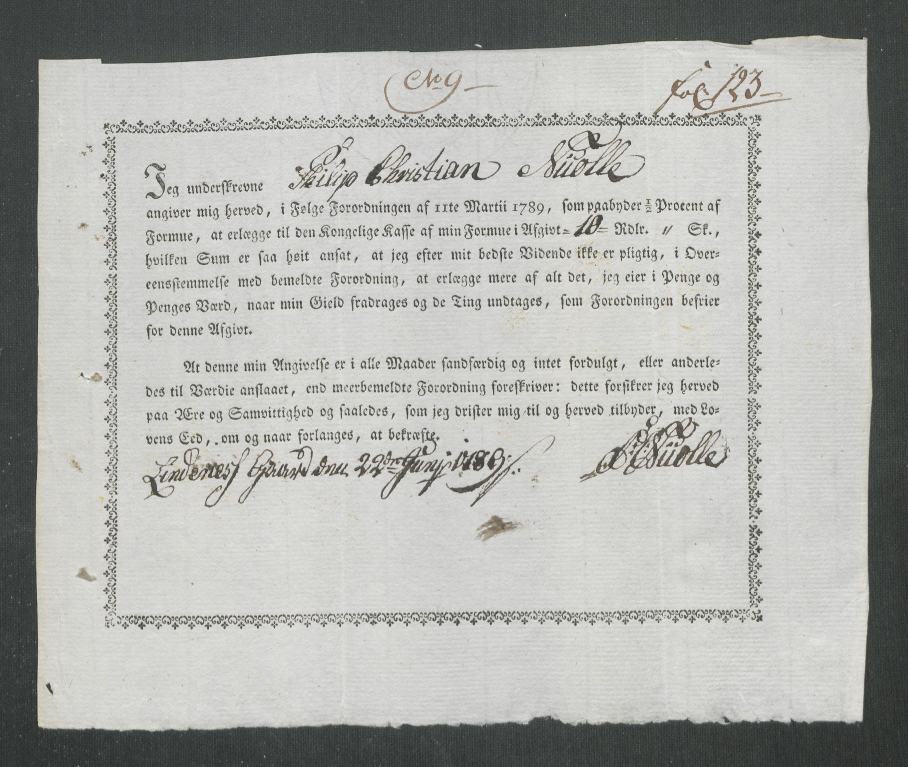 Rentekammeret inntil 1814, Reviderte regnskaper, Mindre regnskaper, RA/EA-4068/Rf/Rfe/L0028: Nedre Romerike fogderi. Nedre Telemark og Bamle fogderi, Nordhordland og Voss fogderi, 1789, p. 467