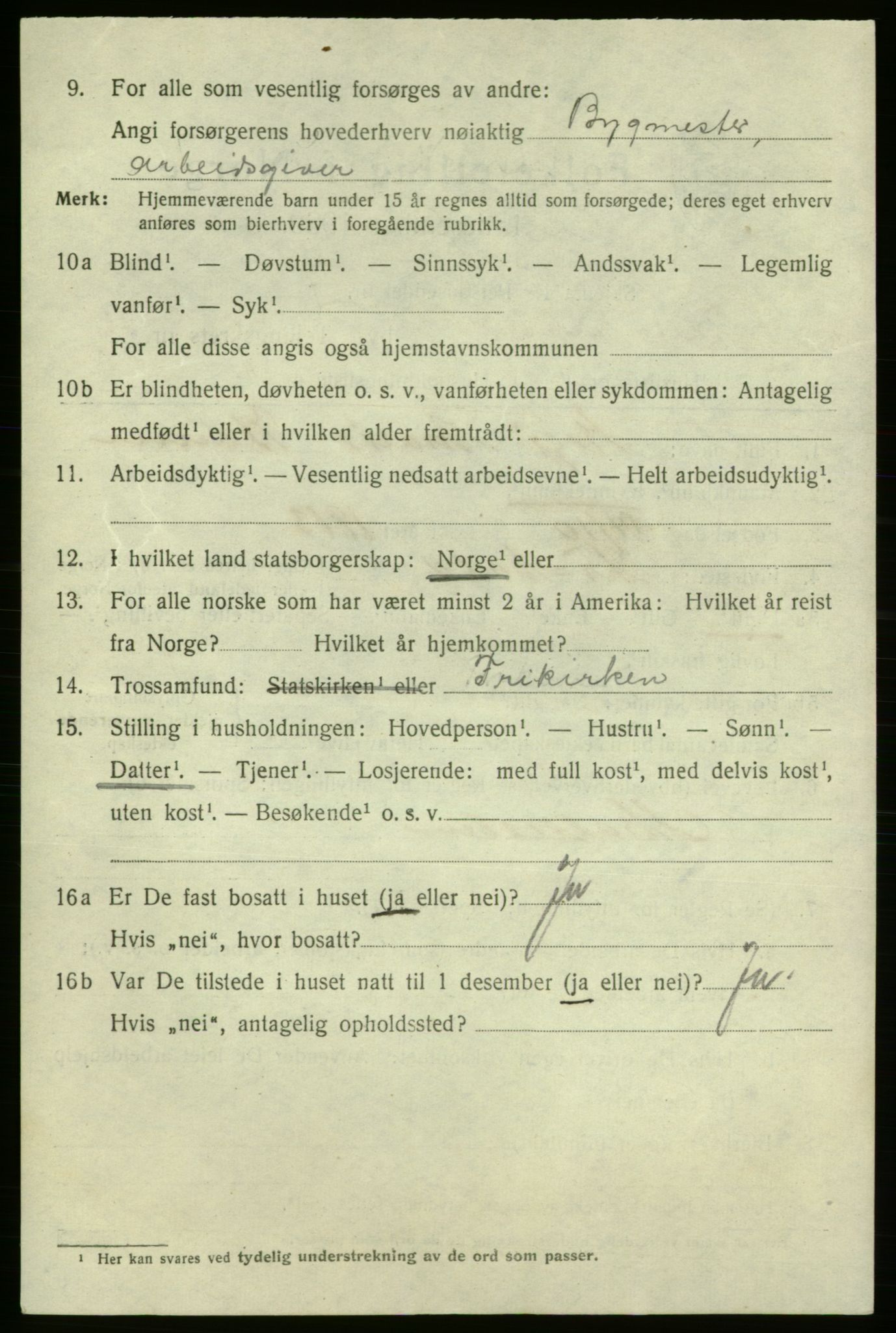 SAO, 1920 census for Fredrikshald, 1920, p. 25142