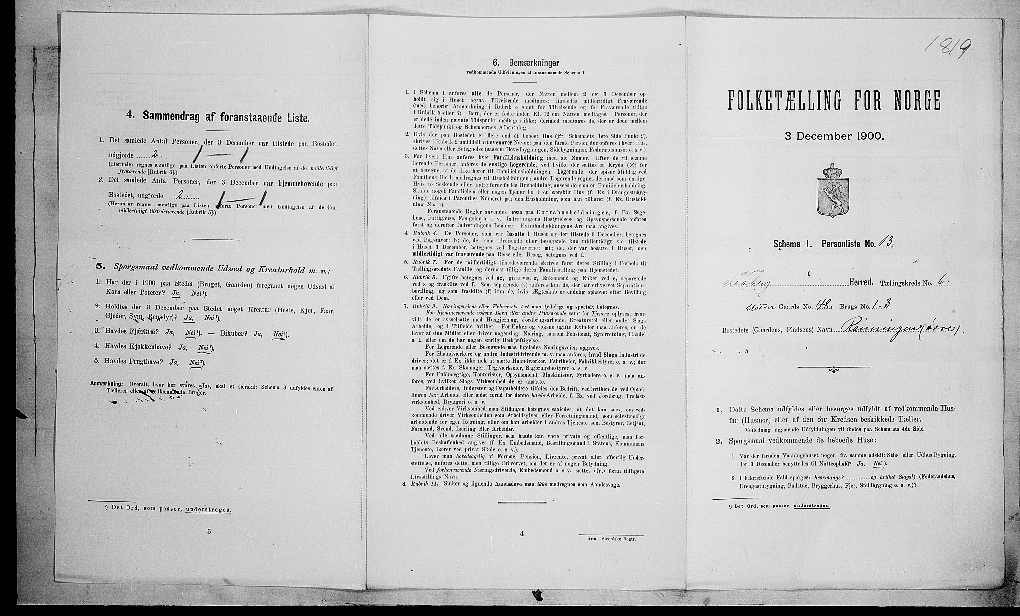 SAH, 1900 census for Fåberg, 1900, p. 636