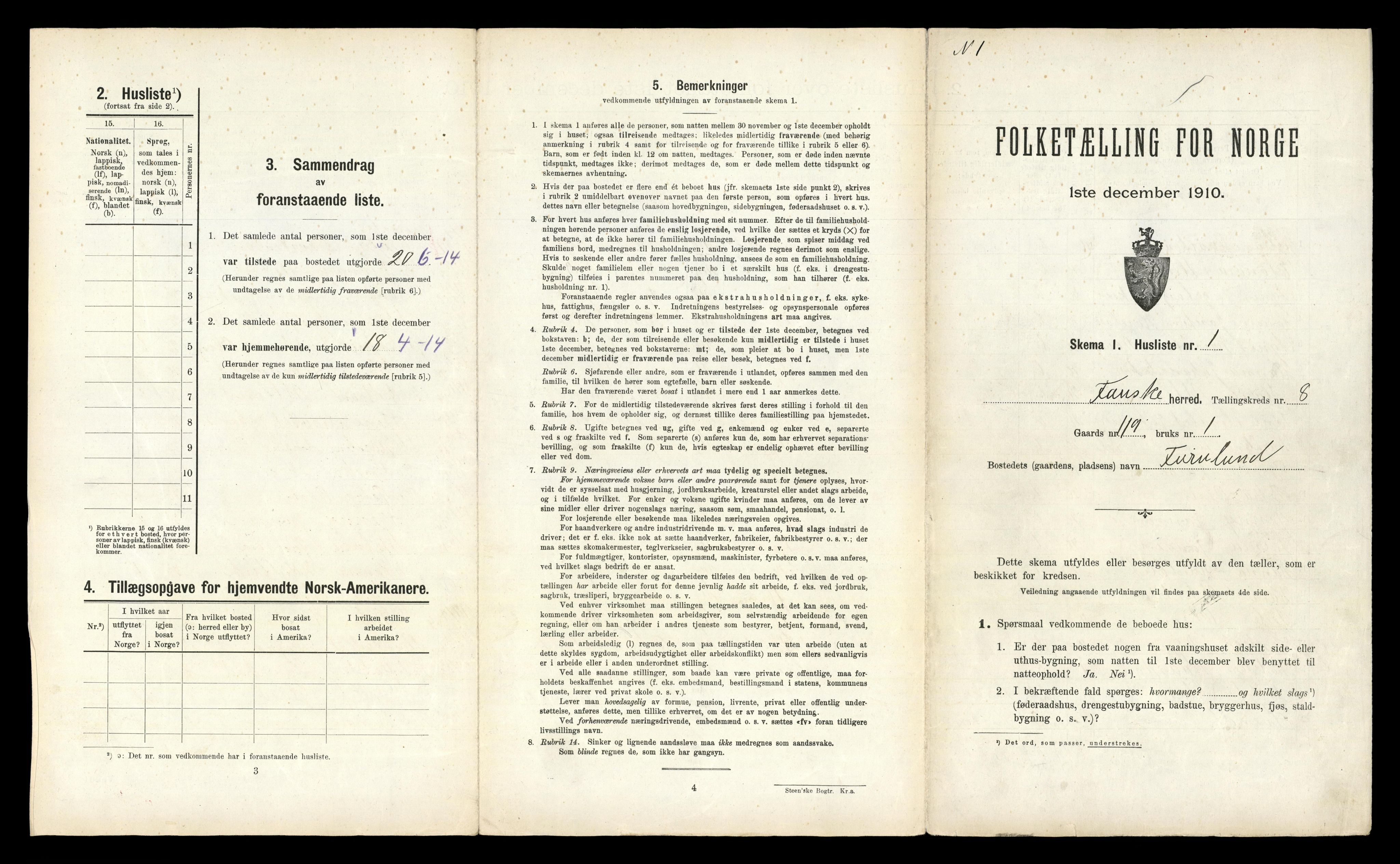 RA, 1910 census for Fauske, 1910, p. 394