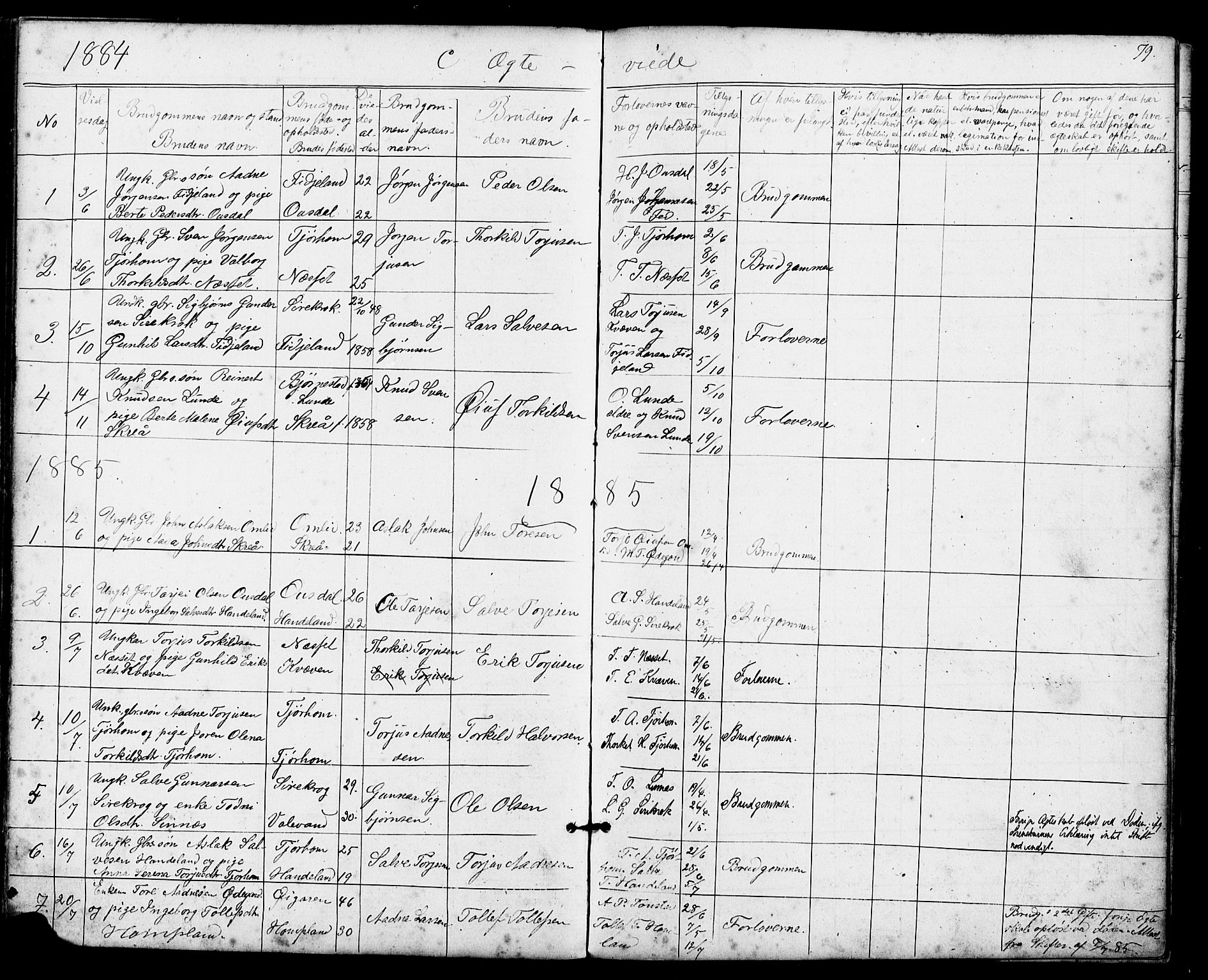 Sirdal sokneprestkontor, AV/SAK-1111-0036/F/Fb/Fba/L0001: Parish register (copy) no. B 1, 1872-1905, p. 79