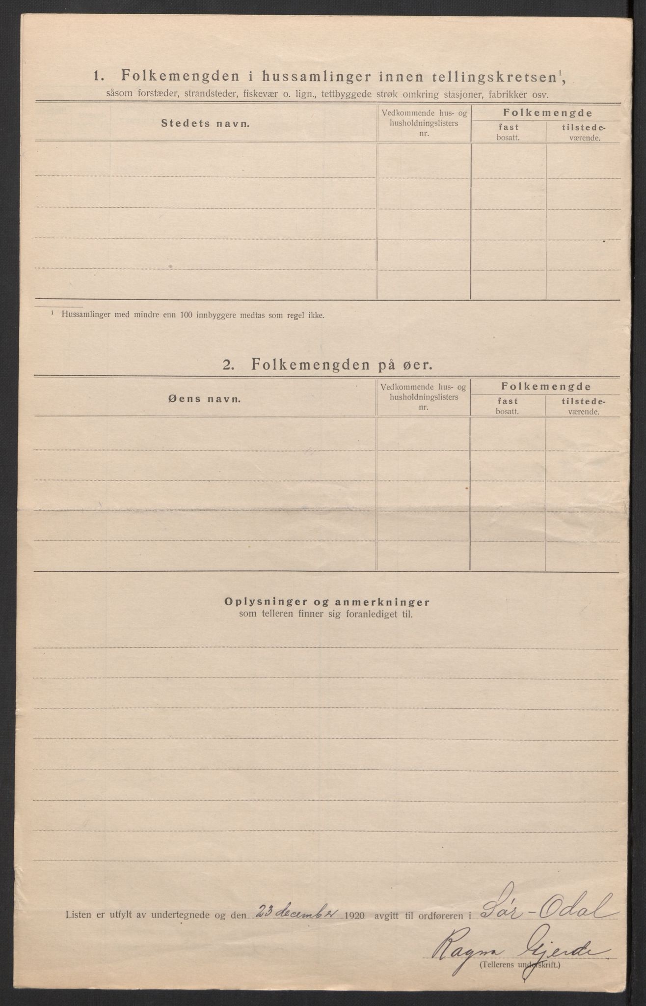 SAH, 1920 census for Sør-Odal, 1920, p. 45