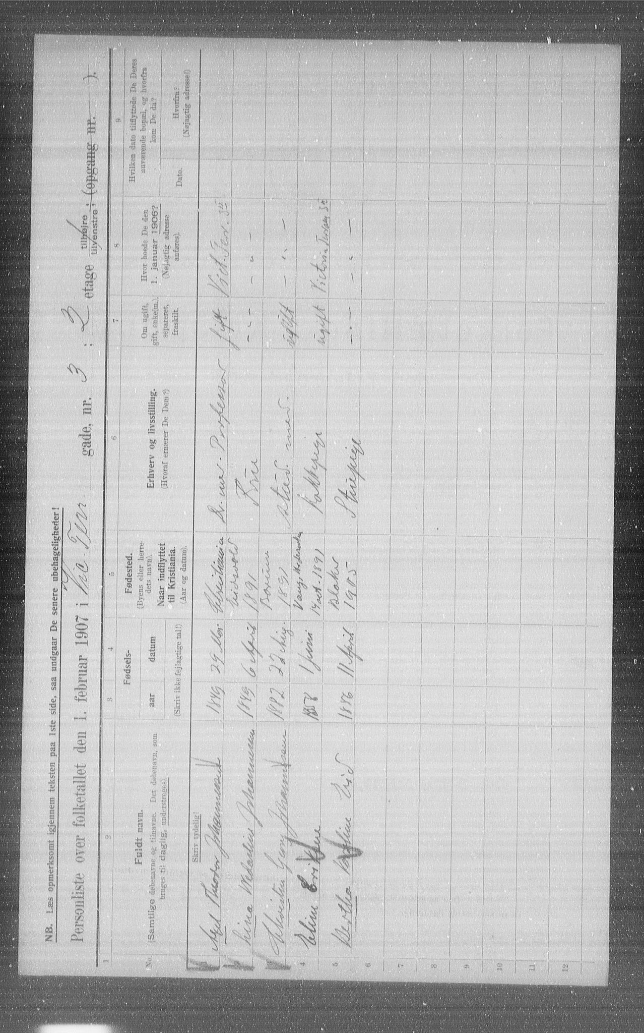 OBA, Municipal Census 1907 for Kristiania, 1907, p. 62808