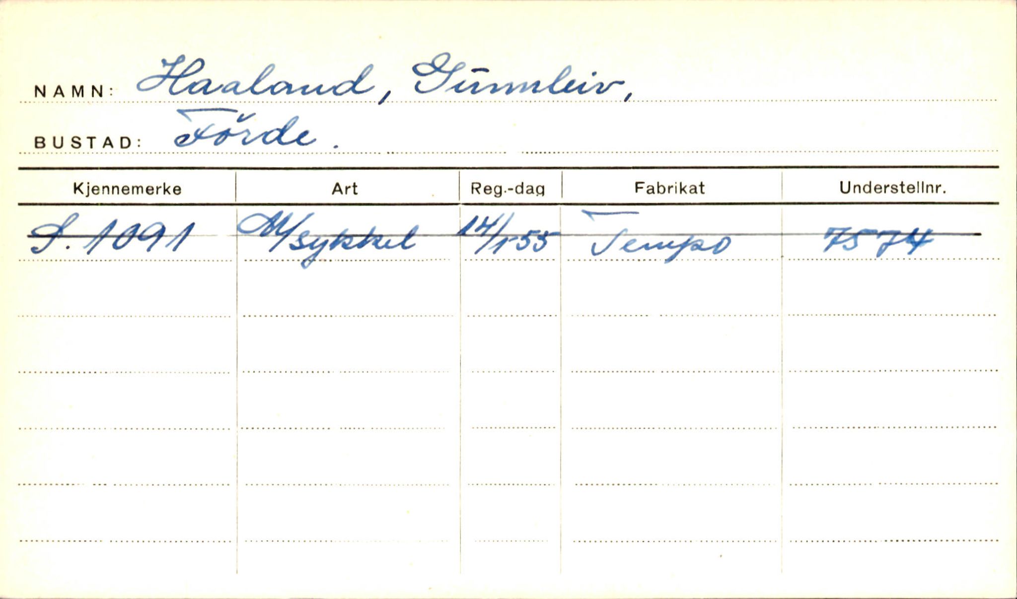 Statens vegvesen, Sogn og Fjordane vegkontor, SAB/A-5301/4/F/L0001A: Eigarregister Fjordane til 1.6.1961, 1930-1961, p. 846
