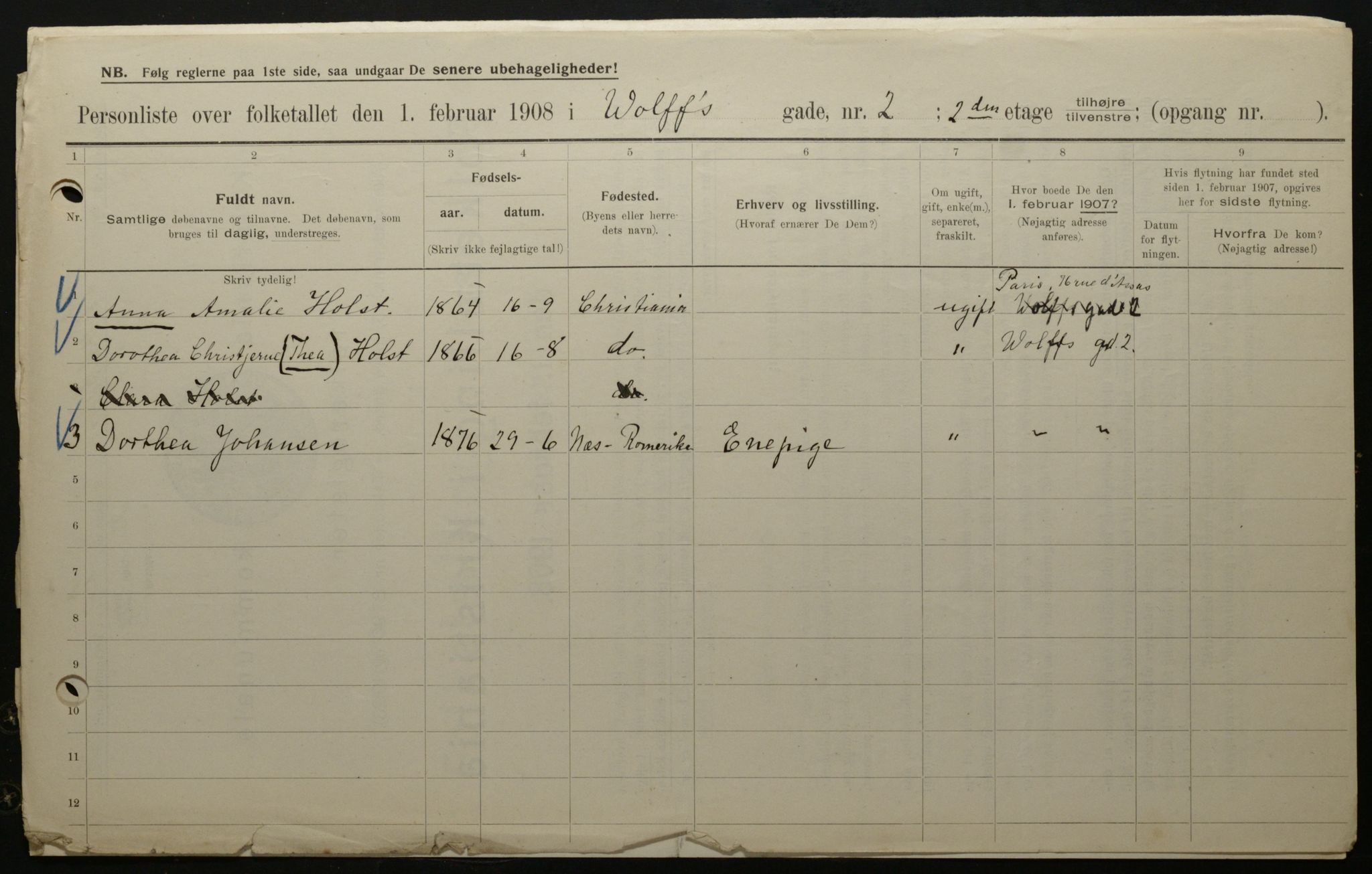 OBA, Municipal Census 1908 for Kristiania, 1908, p. 115376