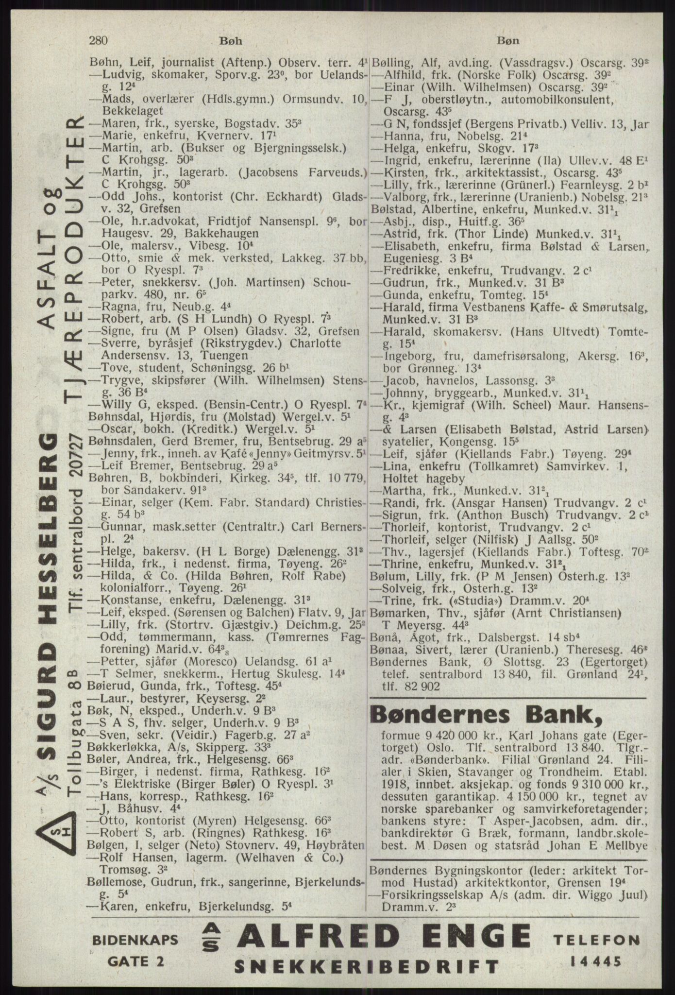 Kristiania/Oslo adressebok, PUBL/-, 1941, p. 280