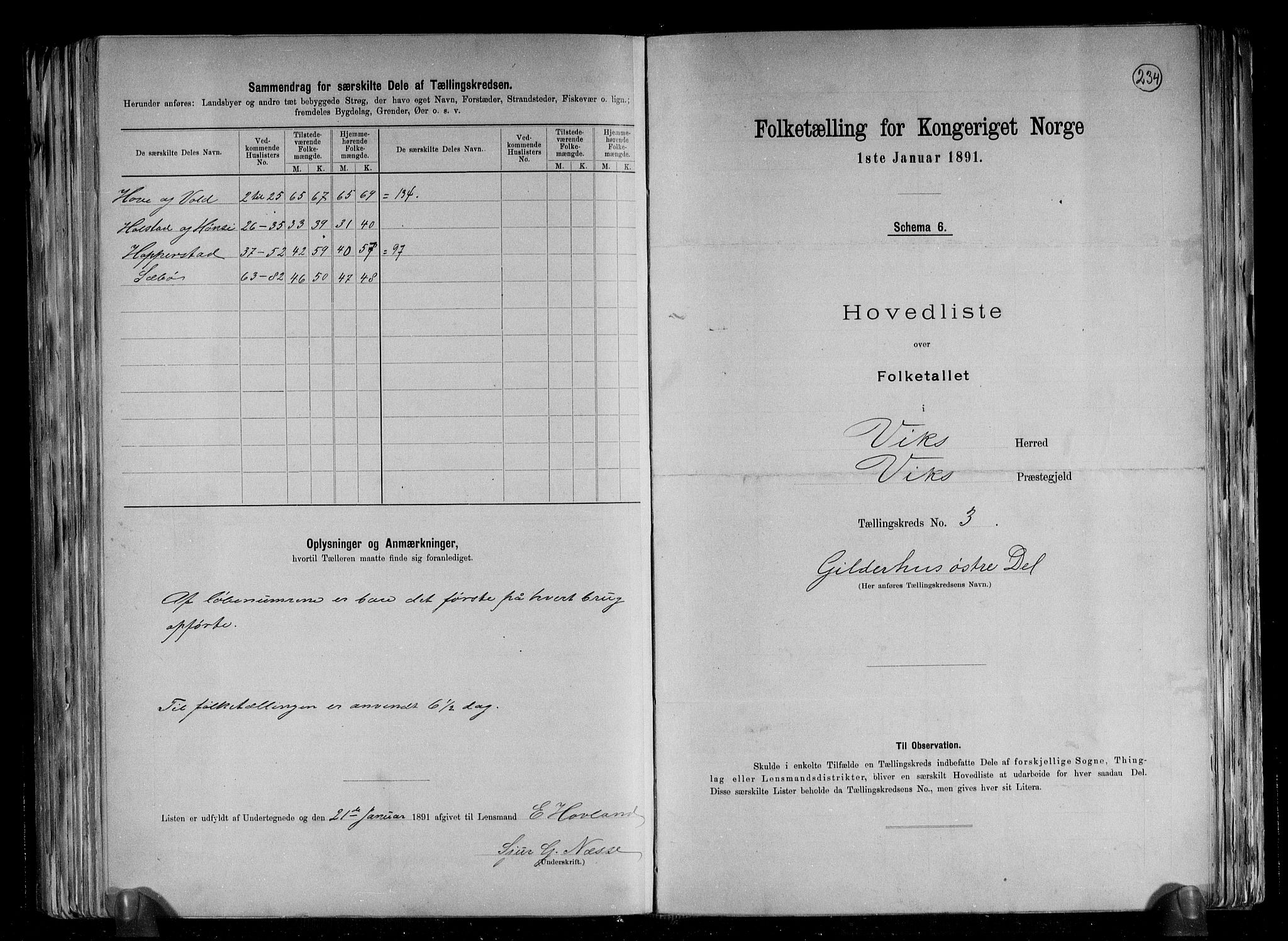 RA, 1891 census for 1417 Vik, 1891, p. 9