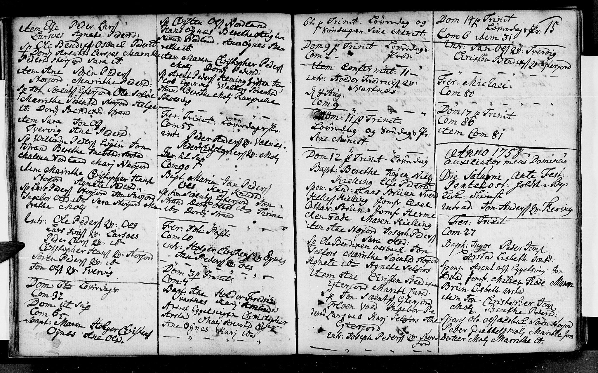 Ministerialprotokoller, klokkerbøker og fødselsregistre - Nordland, SAT/A-1459/846/L0643: Parish register (official) no. 846A01, 1748-1804, p. 15