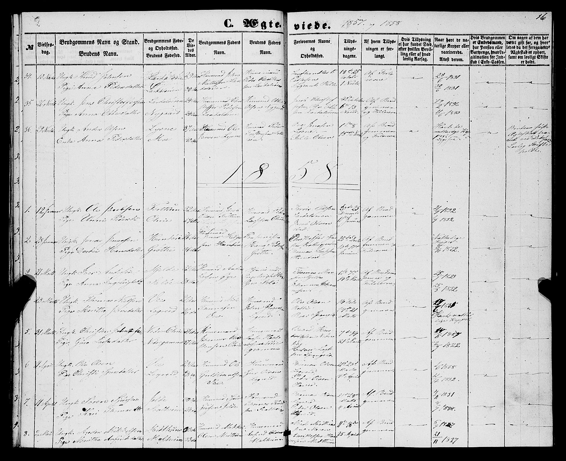 Lærdal sokneprestembete, SAB/A-81201: Parish register (official) no. A 15, 1853-1877, p. 16