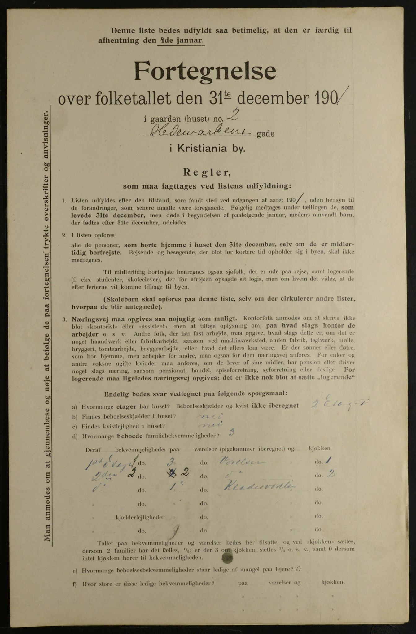 OBA, Municipal Census 1901 for Kristiania, 1901, p. 5705