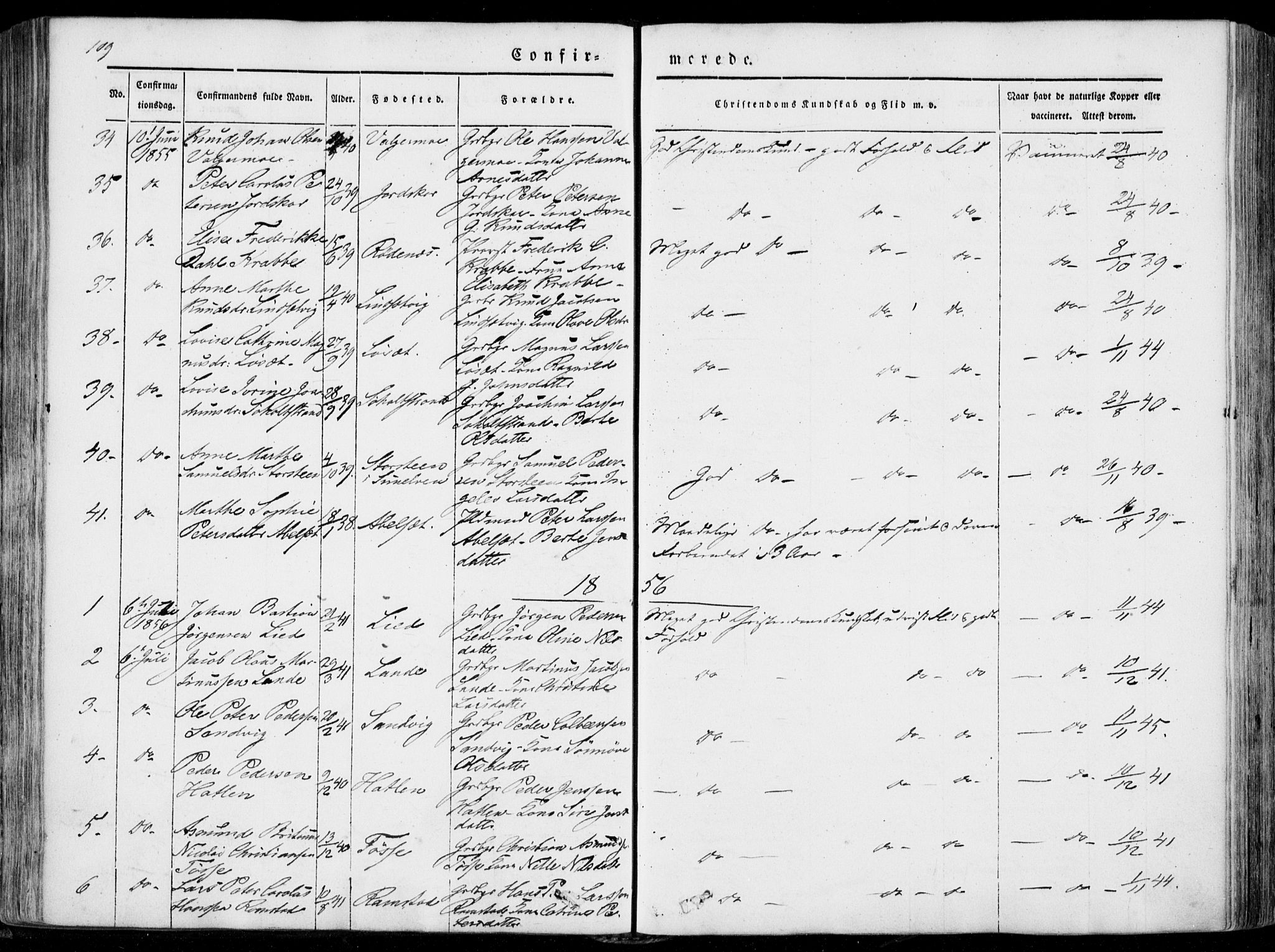Ministerialprotokoller, klokkerbøker og fødselsregistre - Møre og Romsdal, SAT/A-1454/522/L0313: Parish register (official) no. 522A08, 1852-1862, p. 109