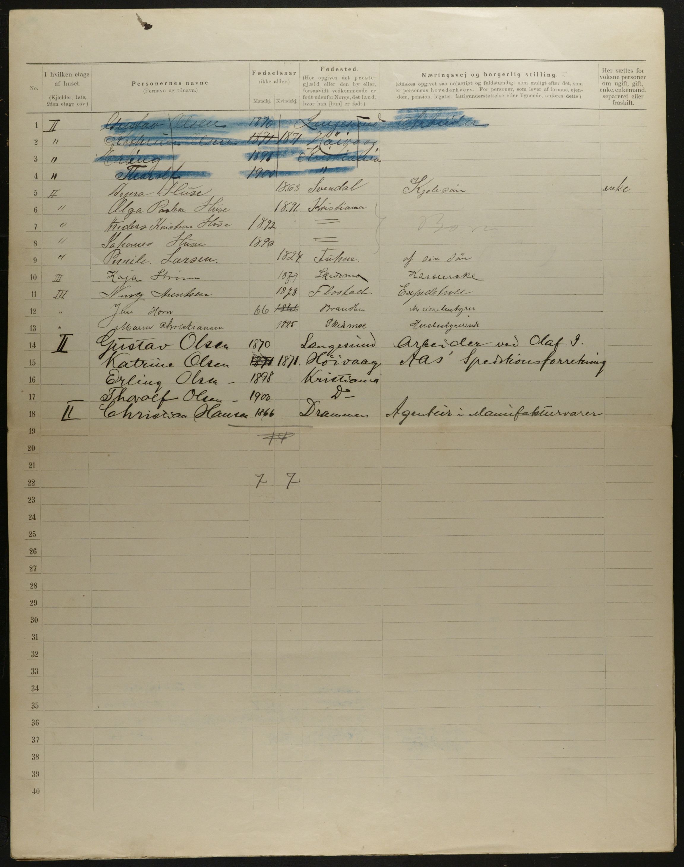 OBA, Municipal Census 1901 for Kristiania, 1901, p. 10650