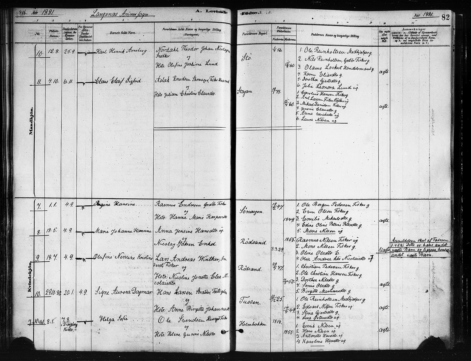 Ministerialprotokoller, klokkerbøker og fødselsregistre - Nordland, AV/SAT-A-1459/893/L1335: Parish register (official) no. 893A08 /2, 1878-1884, p. 82