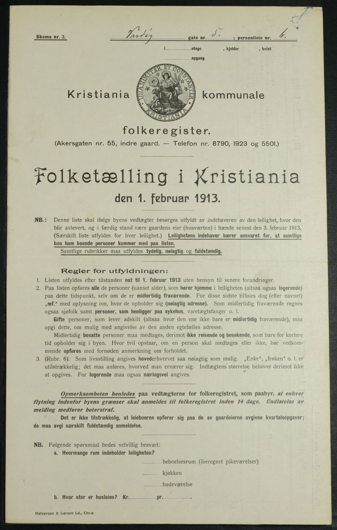 OBA, Municipal Census 1913 for Kristiania, 1913, p. 121797