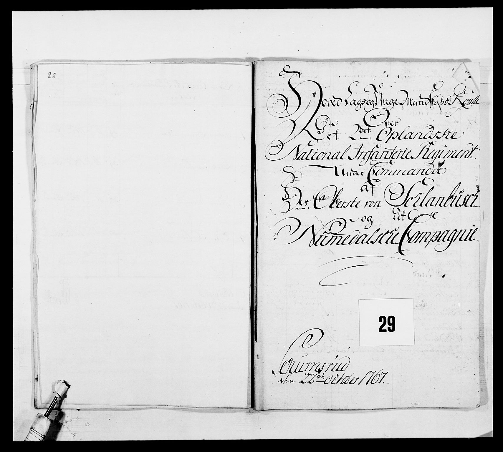 Kommanderende general (KG I) med Det norske krigsdirektorium, RA/EA-5419/E/Ea/L0507: 2. Opplandske regiment, 1766-1767, p. 614