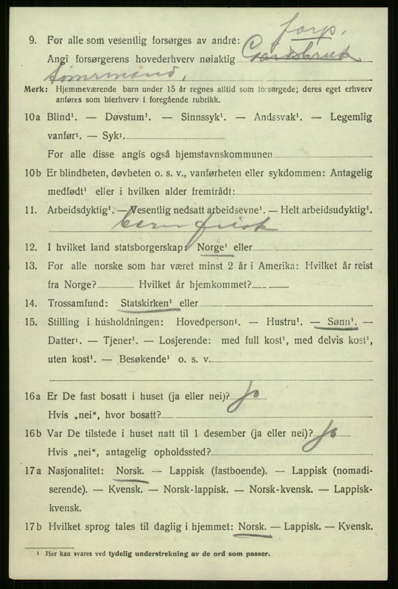 SATØ, 1920 census for Nordreisa, 1920, p. 2158