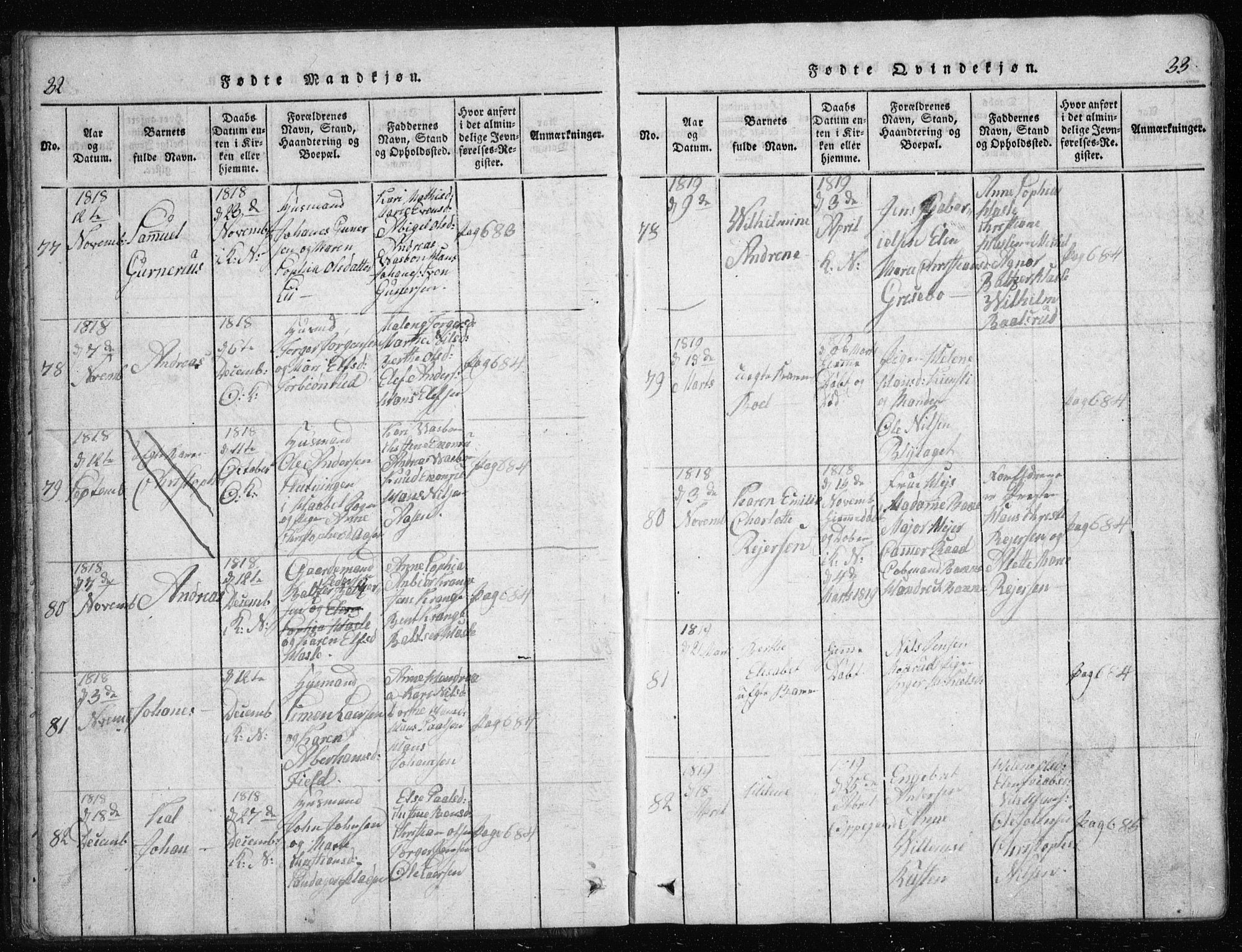 Nesodden prestekontor Kirkebøker, AV/SAO-A-10013/G/Ga/L0001: Parish register (copy) no. I 1, 1814-1847, p. 32-33