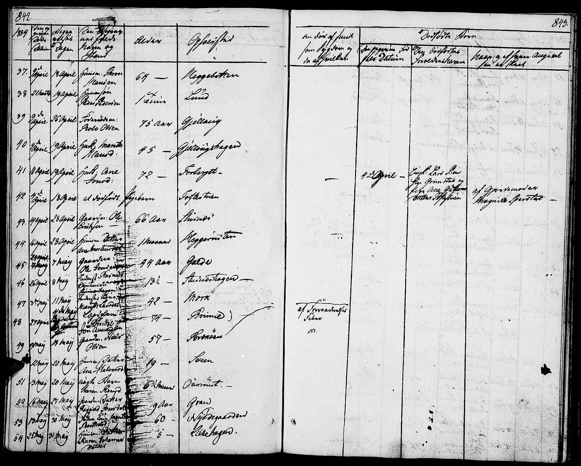 Lom prestekontor, AV/SAH-PREST-070/K/L0005: Parish register (official) no. 5, 1825-1837, p. 842-843