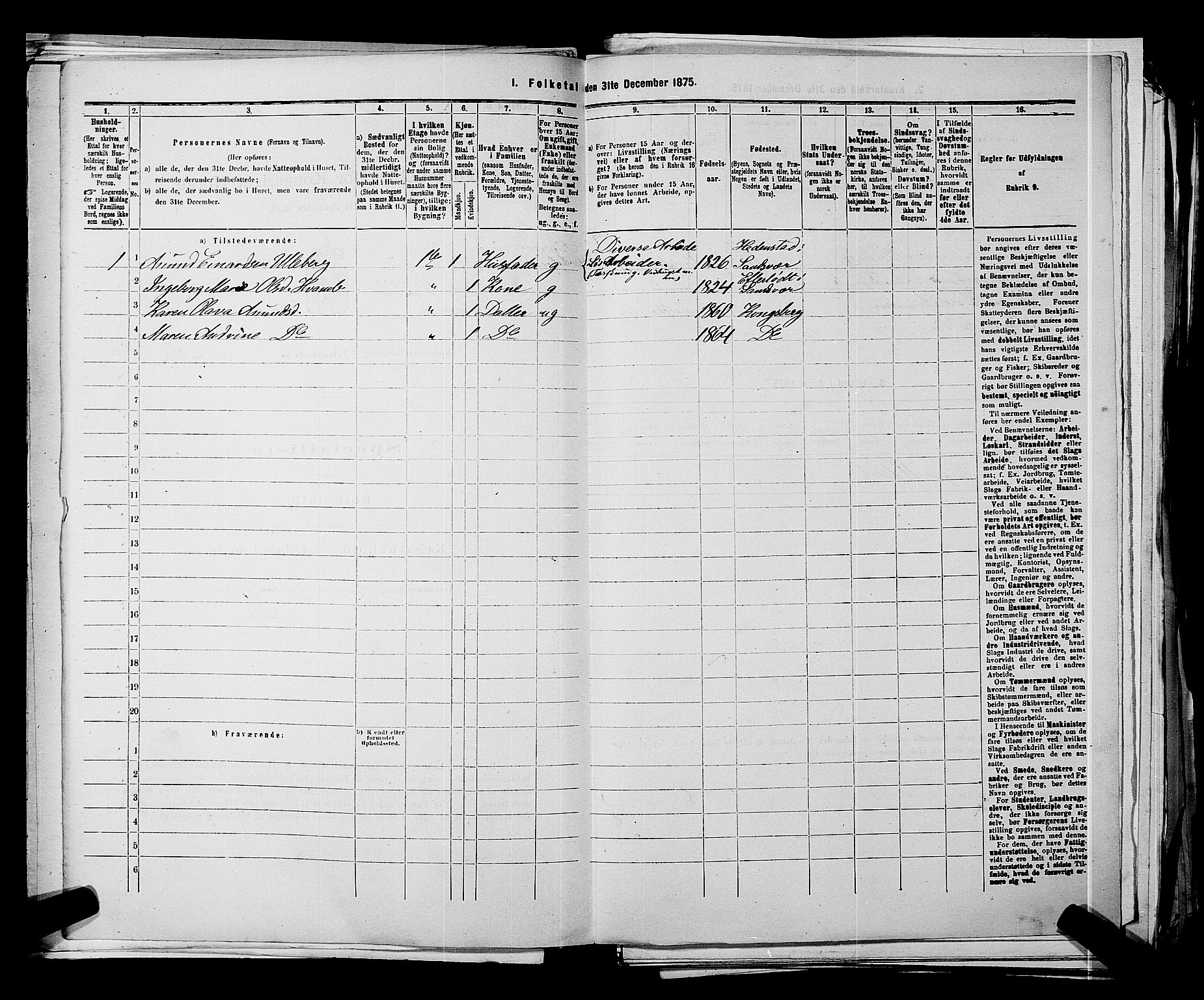 SAKO, 1875 census for 0604B Kongsberg/Kongsberg, 1875, p. 374